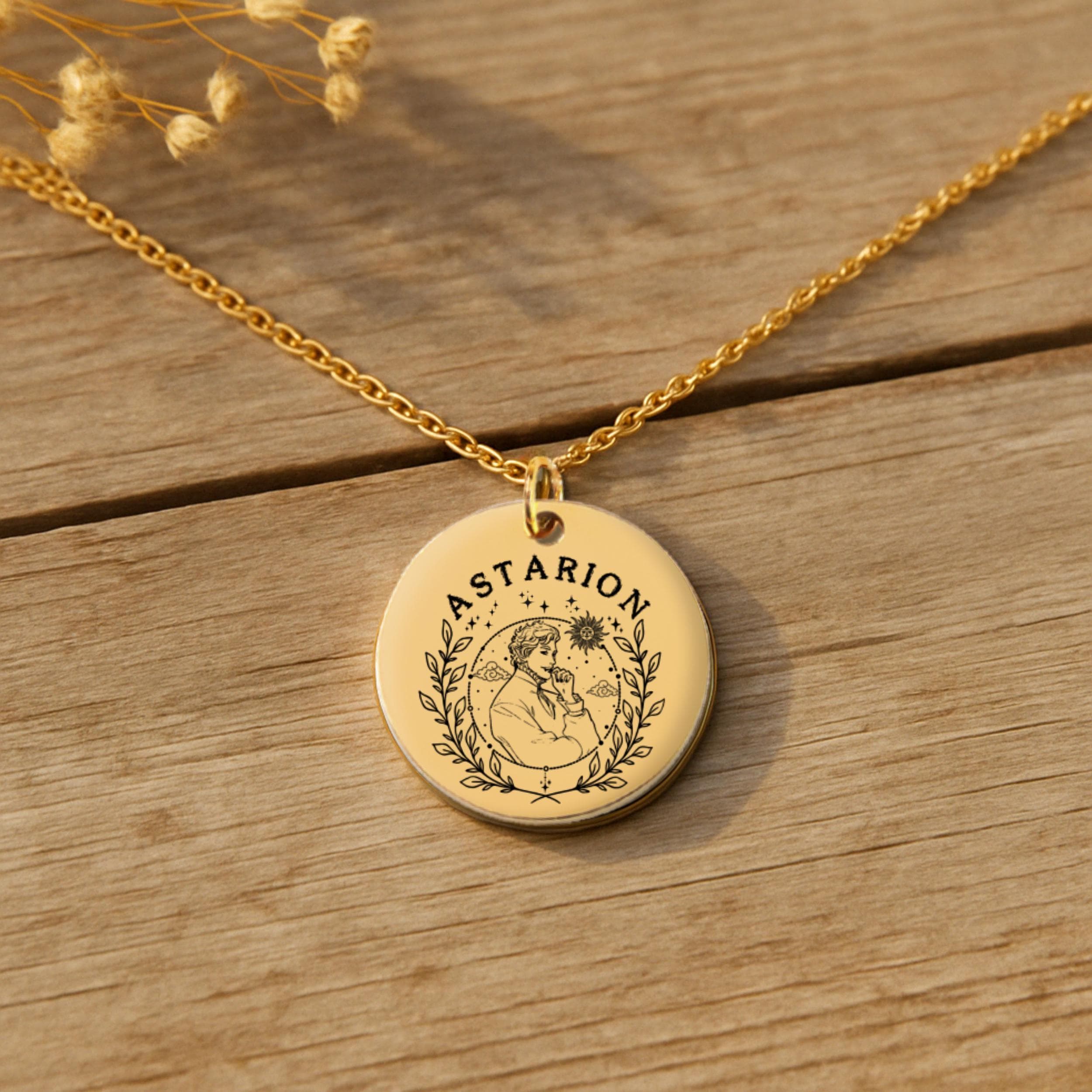 Astarion Pendant Necklace: Engraved Gamer Jewelry Gift