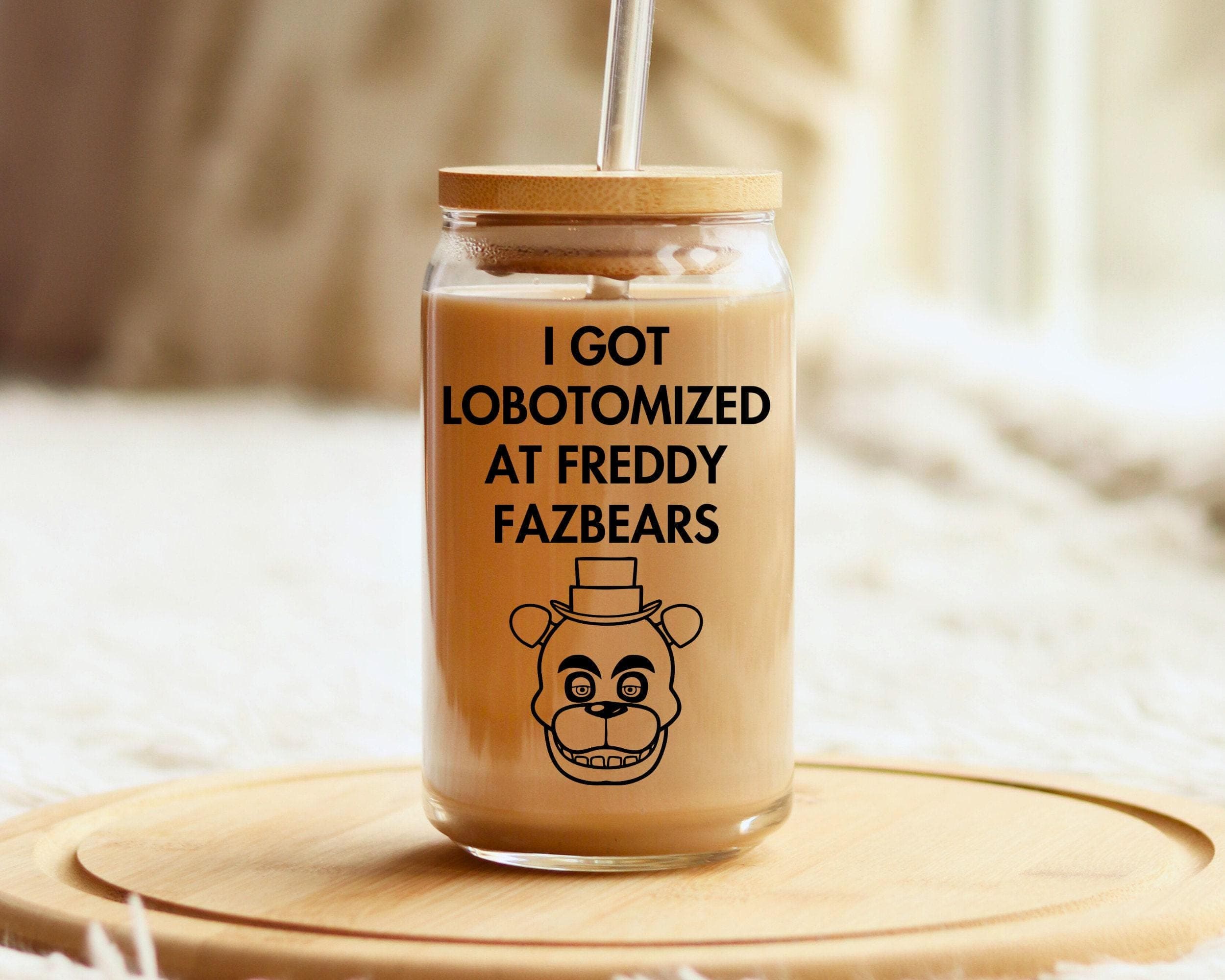 Fnaf Glass Tumbler, Five Nights Video Game Merch, Freddy Iced Coffee Tumbler, Gift For Him,Halloween Video Game Gift, Game Cup Birthday Gift - image 5
