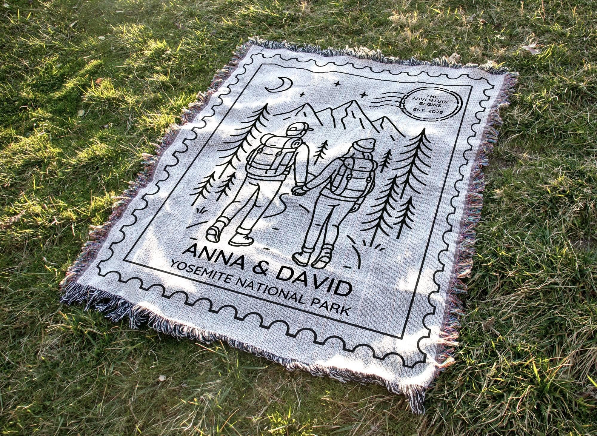 National Park Wedding Blanket – Custom Anniversary Gift – Outdoor Adventure Couple Keepsake - image 4