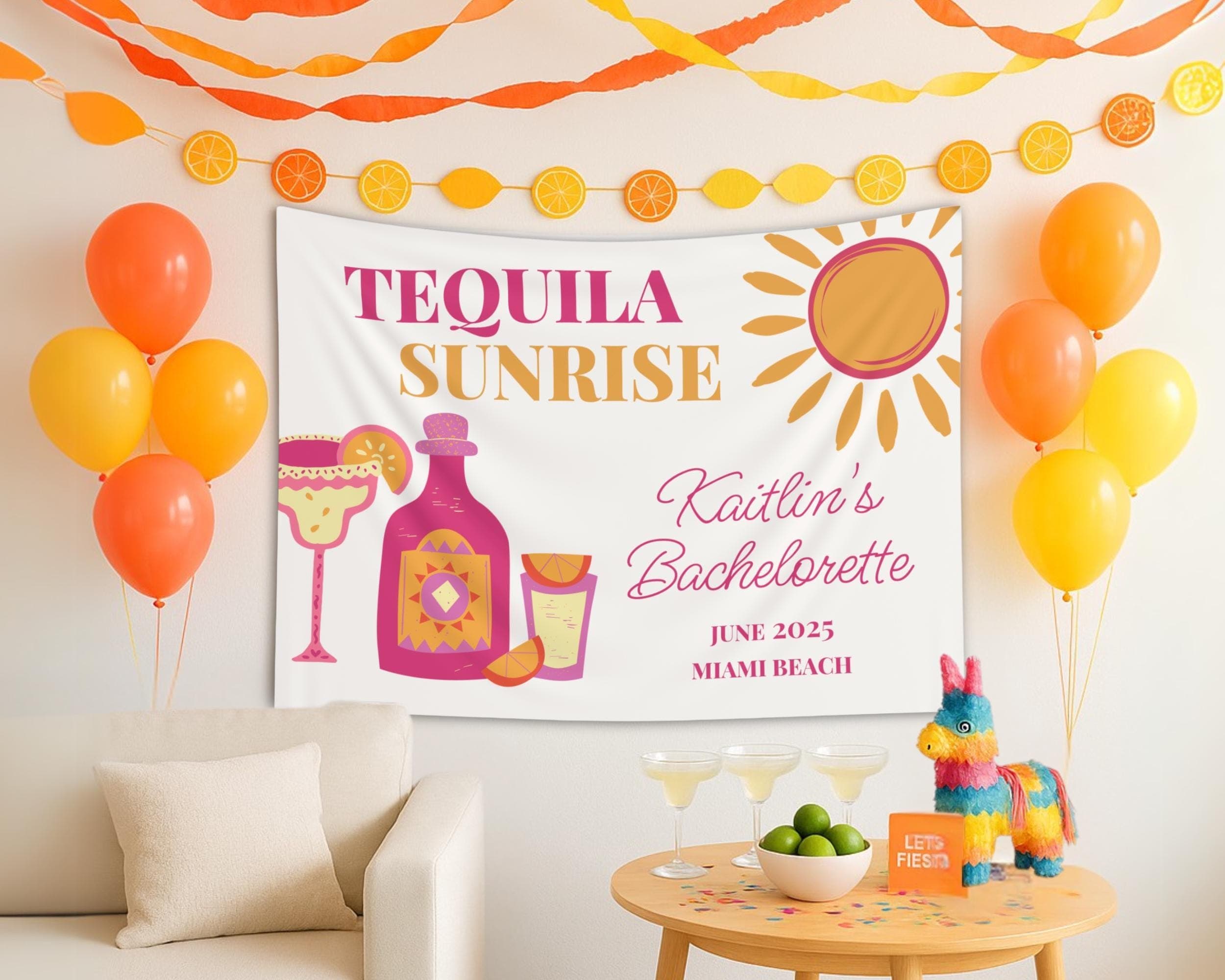 Tequila Sunrise Bachelorette Banner: Last Fiesta Decor - image 3