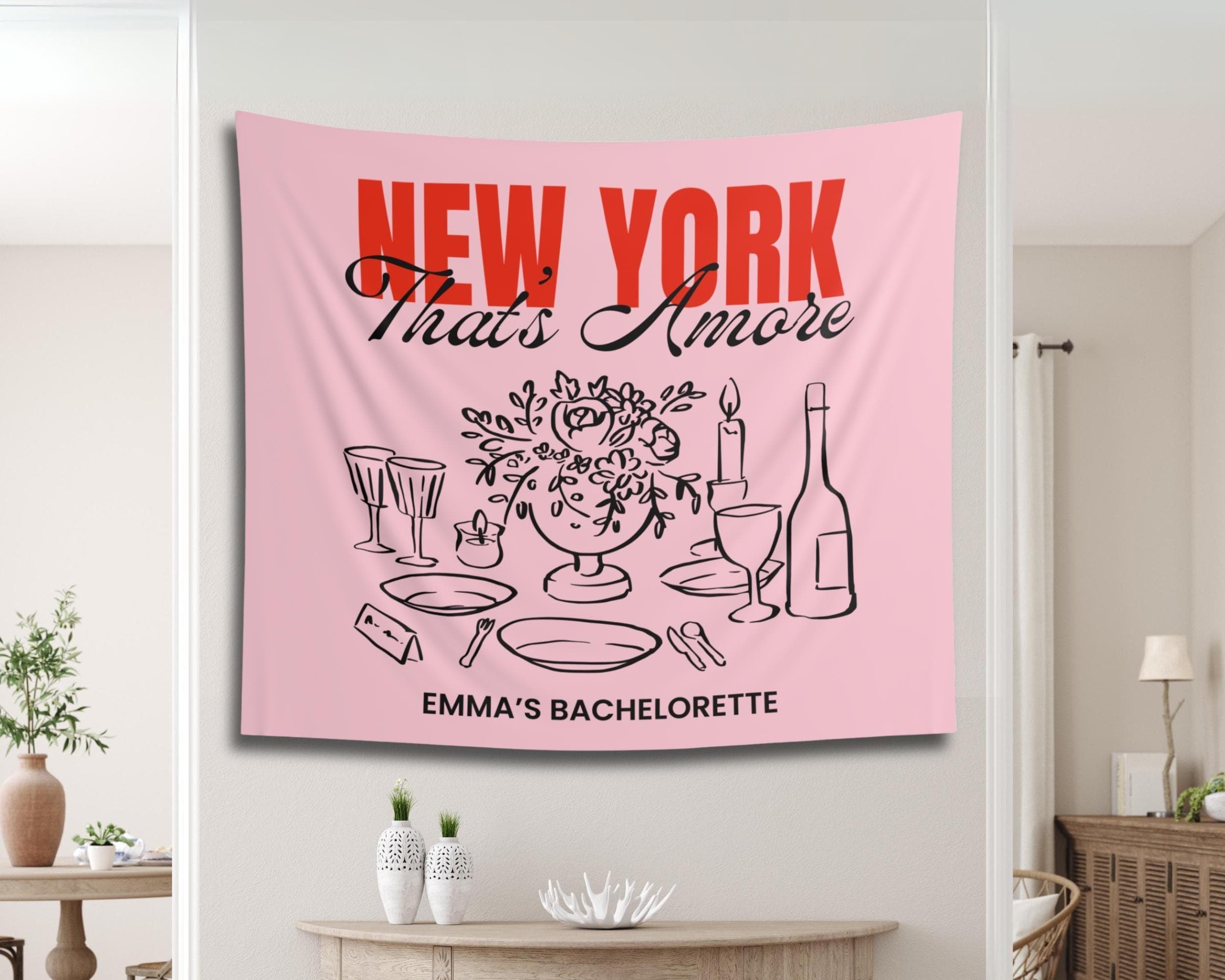 Personalized Thats Amore Tapestry: Italian Bachelorette Party Decor - image 3