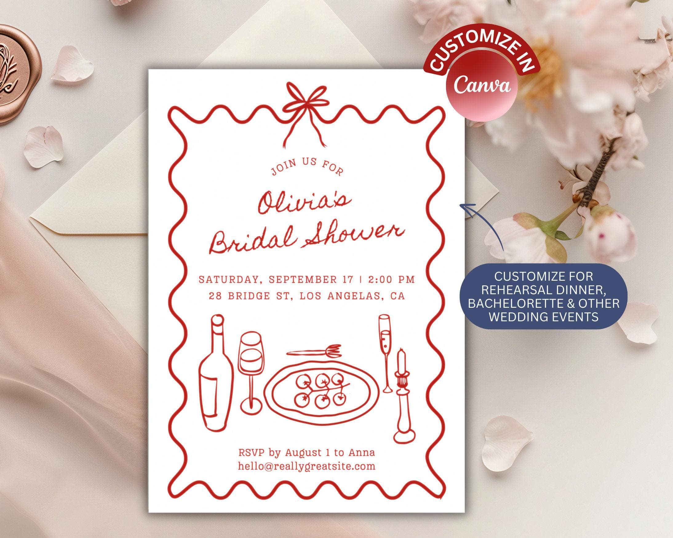 Italian Bridal Shower Invitation: Thats Amore Theme (Digital Download)
