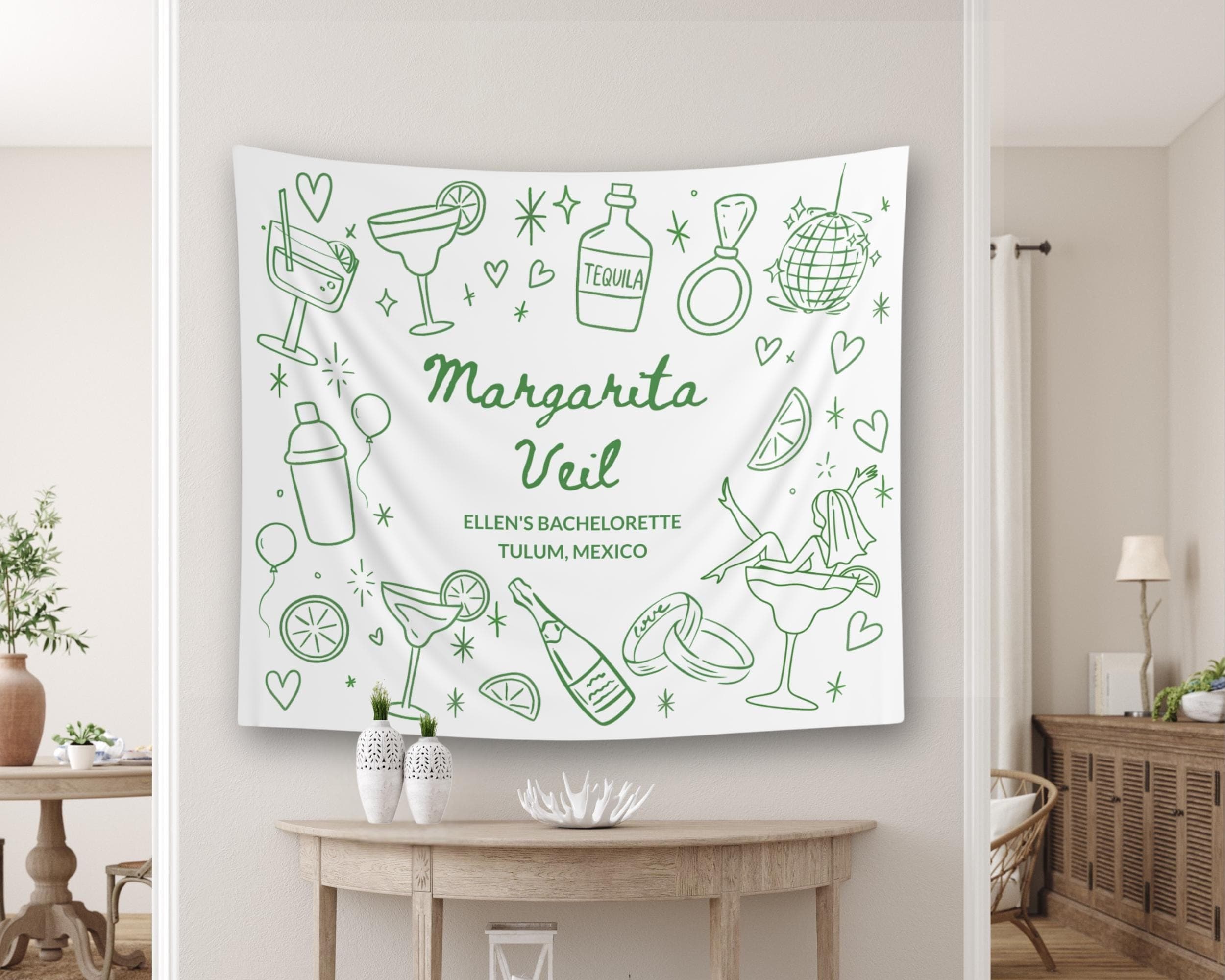 Margarita Veil Bachelorette Banner: Fiesta Bridal Shower Decor