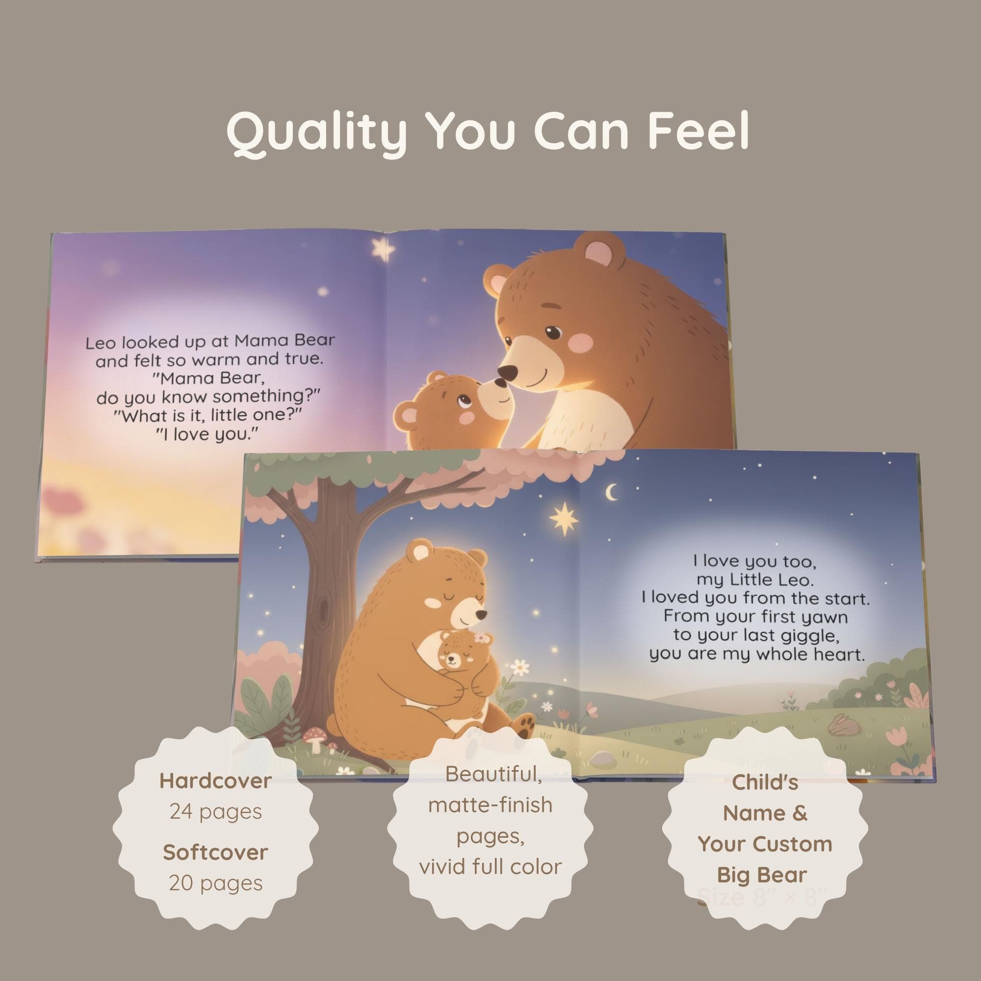 Personalized First Mother’s Day Gift, Custom Mother’s Day Book, Mama Bear Story Book, Mommy and Me Story, Gift for New Mom - image 5
