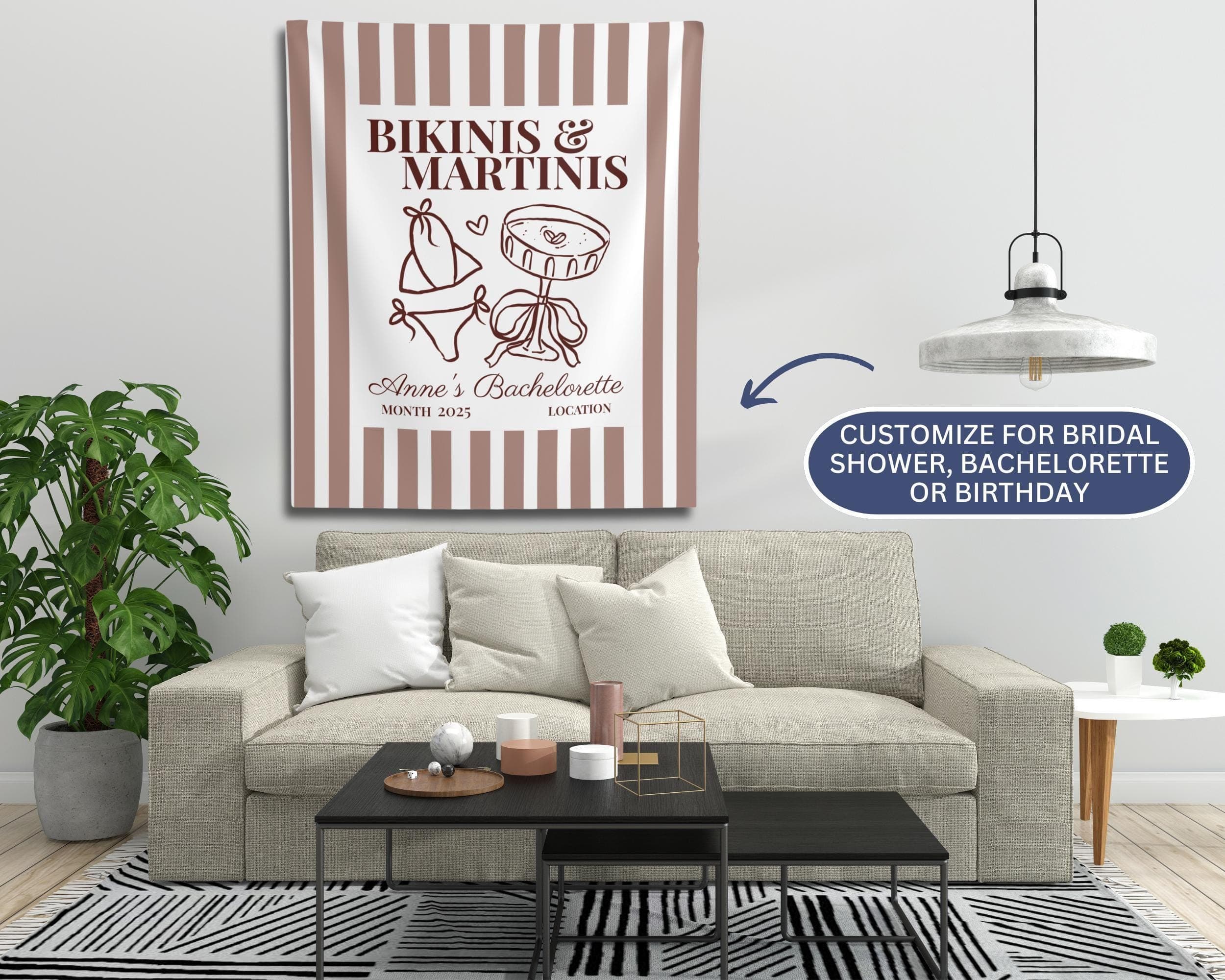 Espresso Martini Bachelorette Tapestry: Custom Bridal Shower Banner - image 3