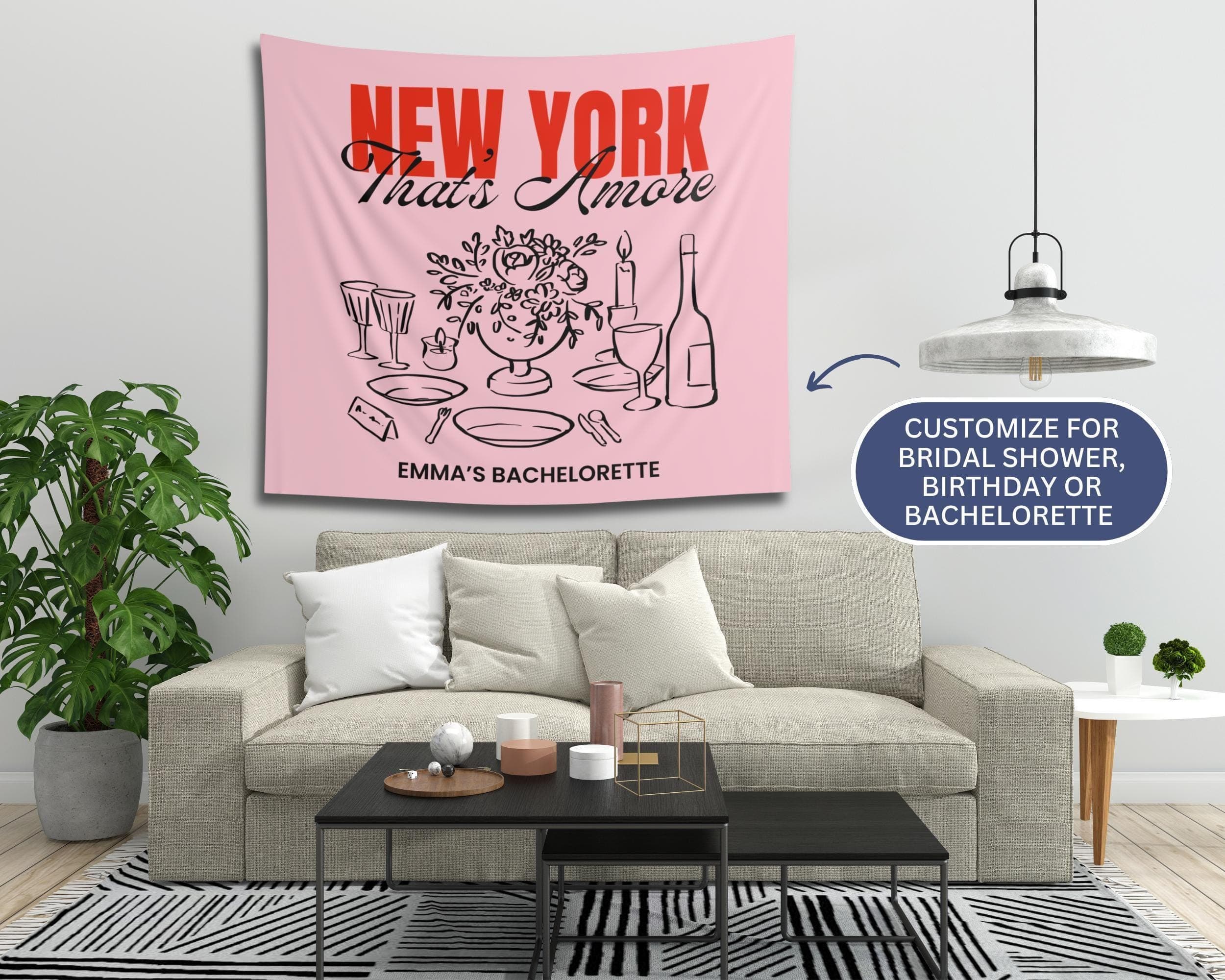Personalized Thats Amore Tapestry: Italian Bachelorette Party Decor - image 4