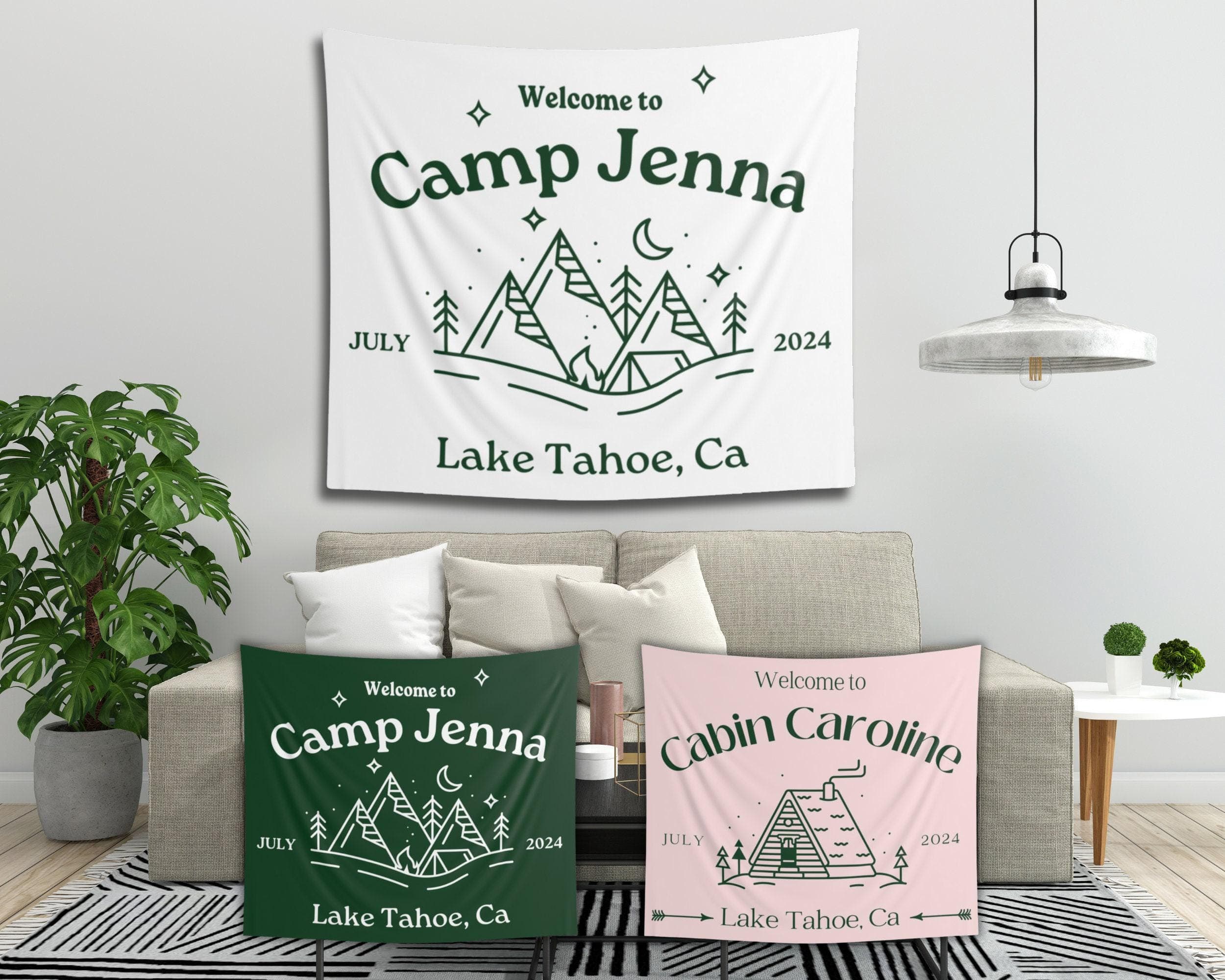 Custom Camp Bachelorette Tapestry: Personalized Party Backdrop