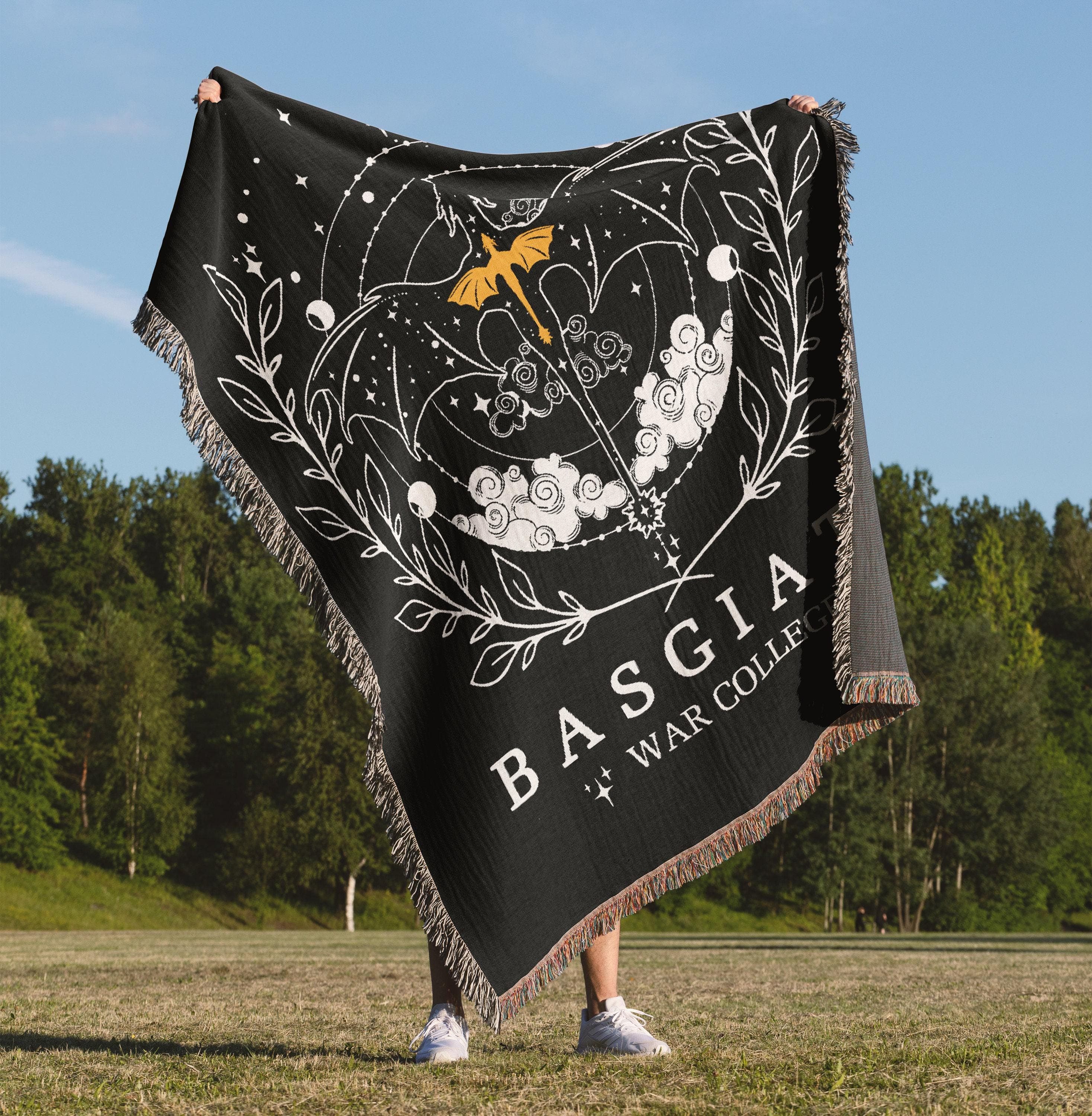 Dark Acadamia Dragon Rider Blanket, Dragon Lover gift, Black Friday Gift, Woven Thrown Blanket for her, Booktok Merch, Basgiath Merch