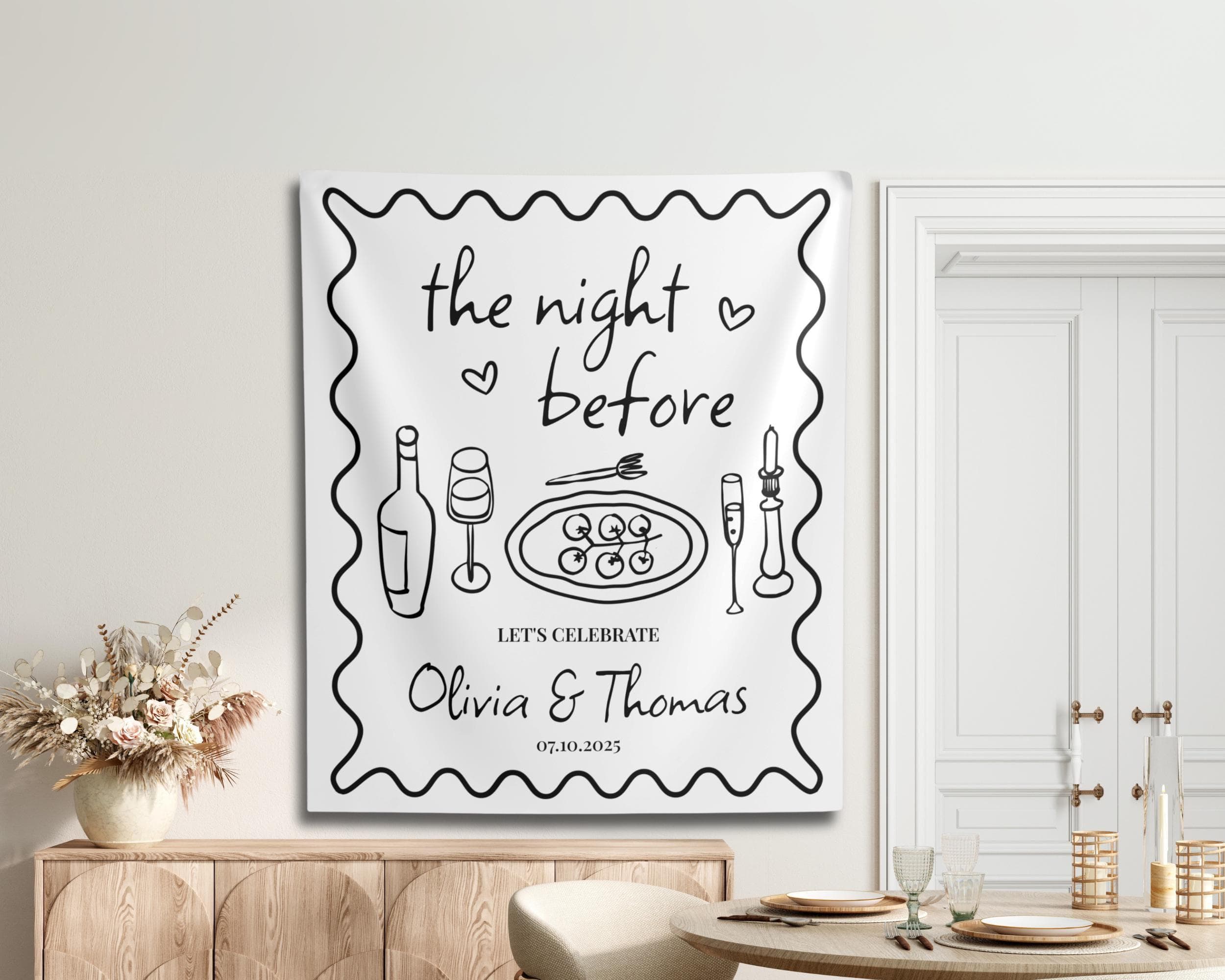 Personalized 'The Night Before' Party Banner: Rehearsal Dinner, Engagement