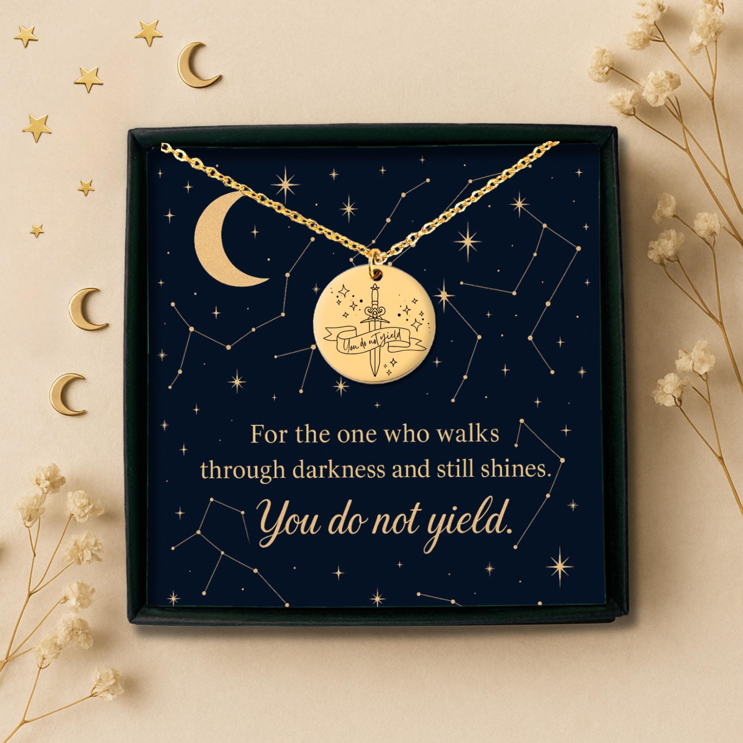 You Do Not Yield Necklace: Romantasy Book Lover Gift