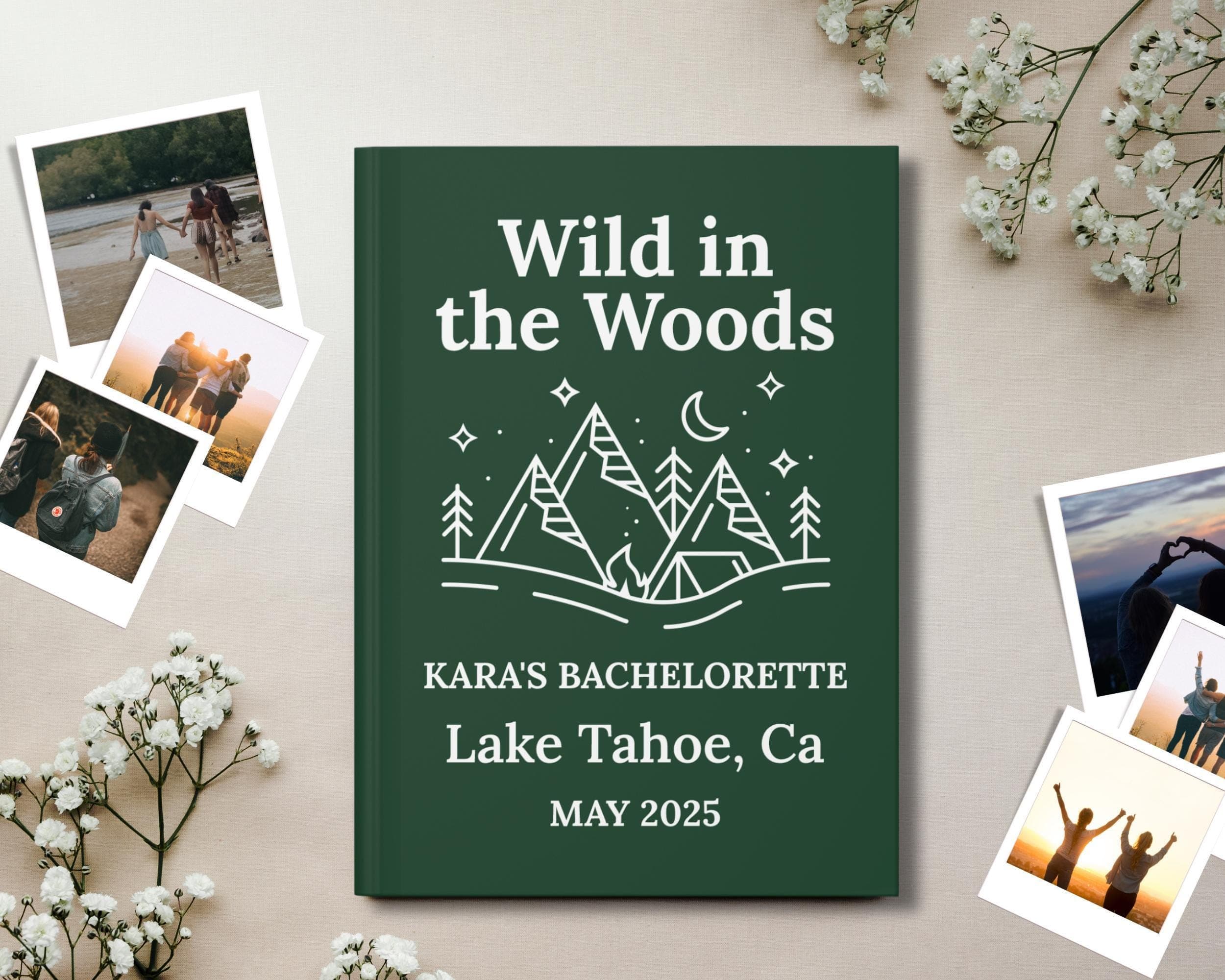 Wild in the Woods Guest Book: Rustic Bachelorette Polaroid Album