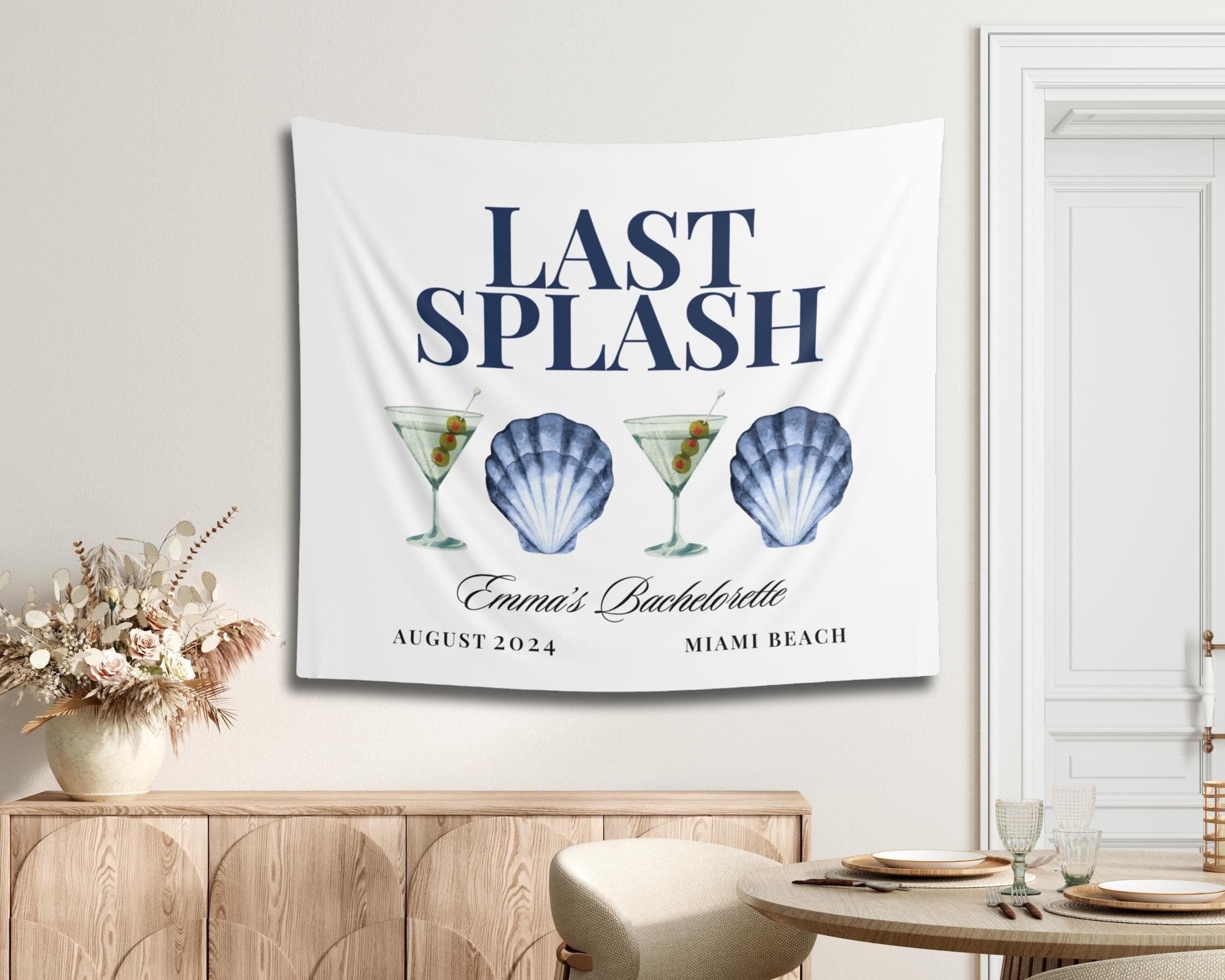 Last Splash Bachelorette Banner: Custom Coastal Party Backdrop