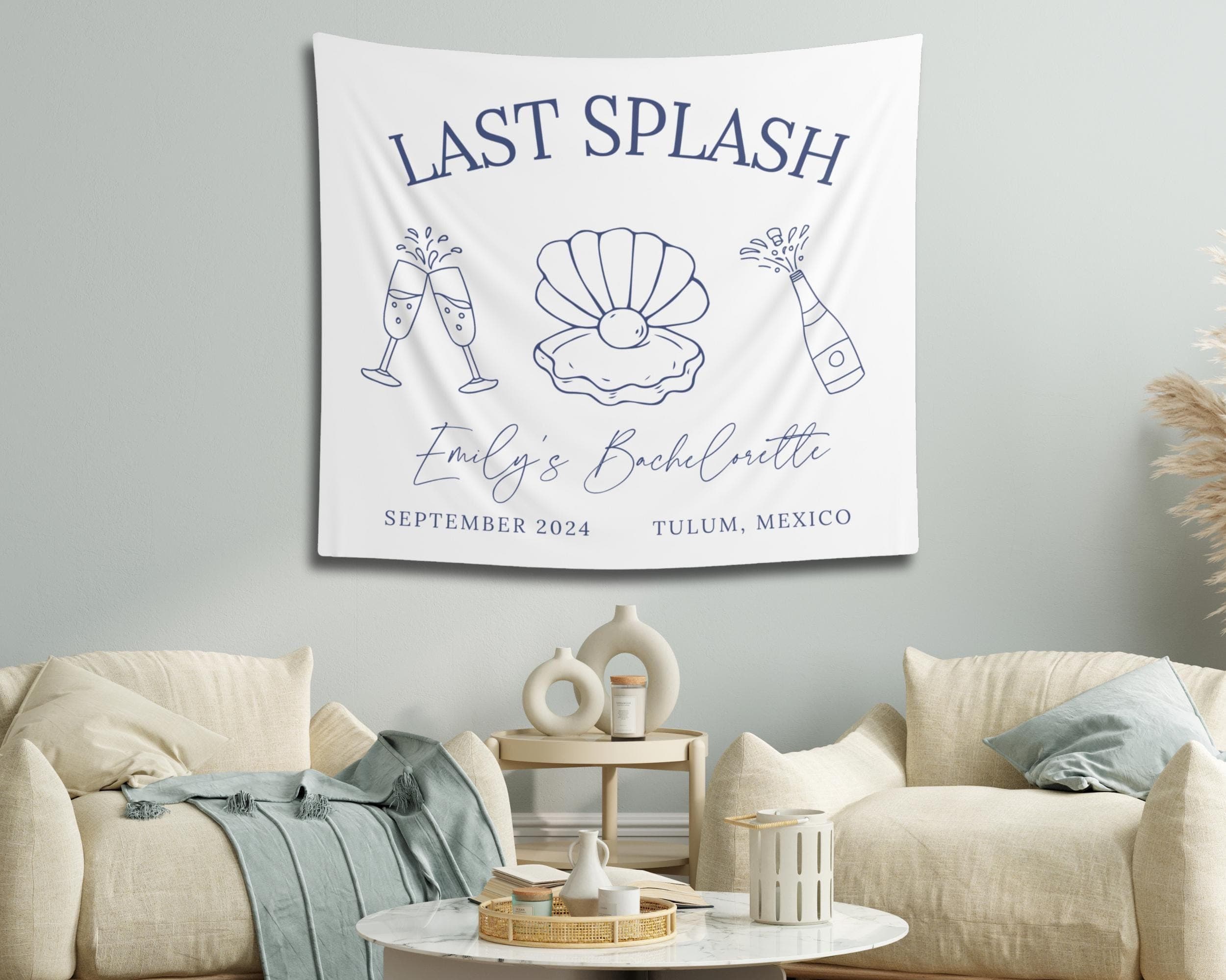 Last Splash Bachelorette Tapestry: Custom Coastal Party Banner - image 5