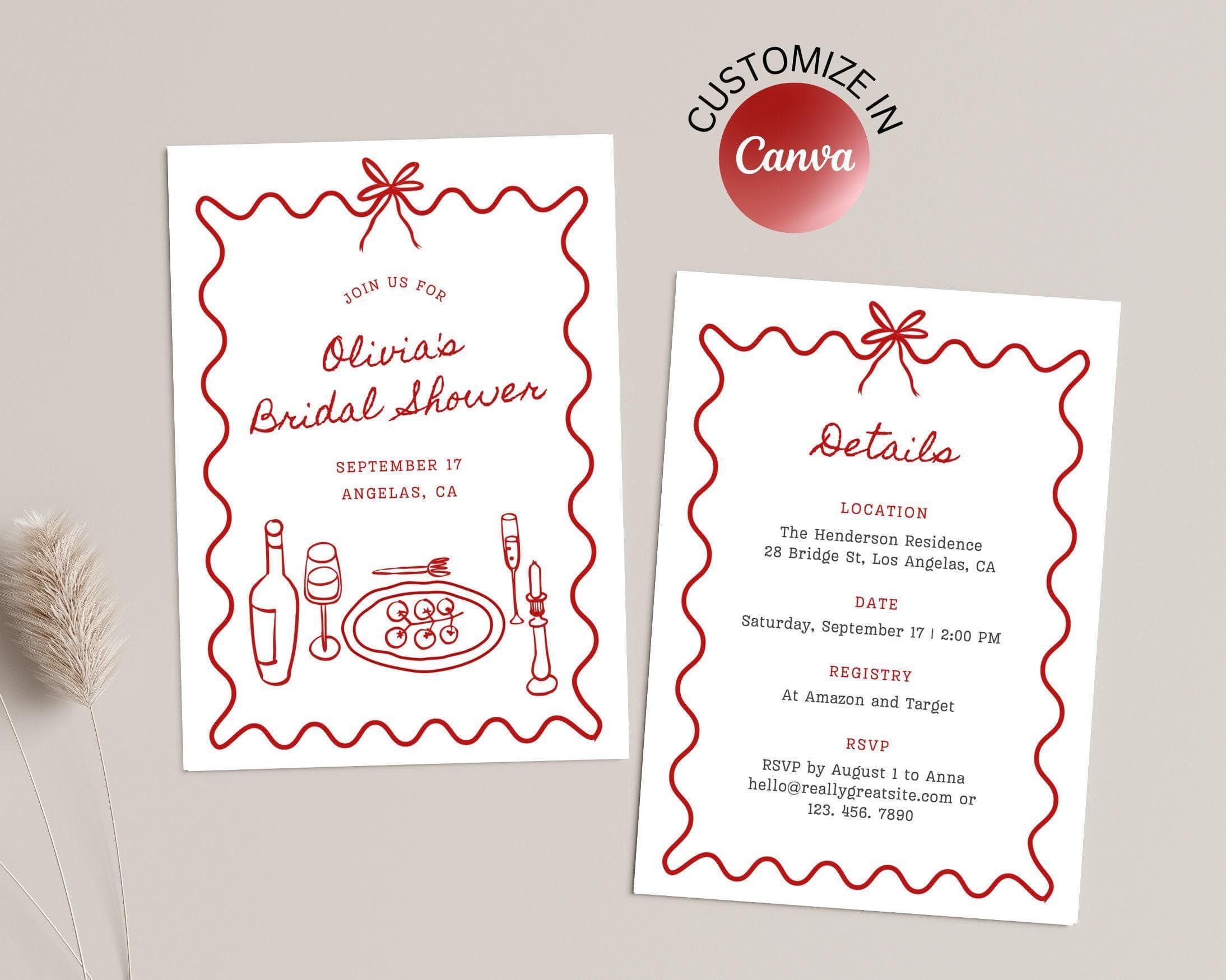 Italian Bridal Shower Invitation: Thats Amore Theme (Digital Download) - image 4