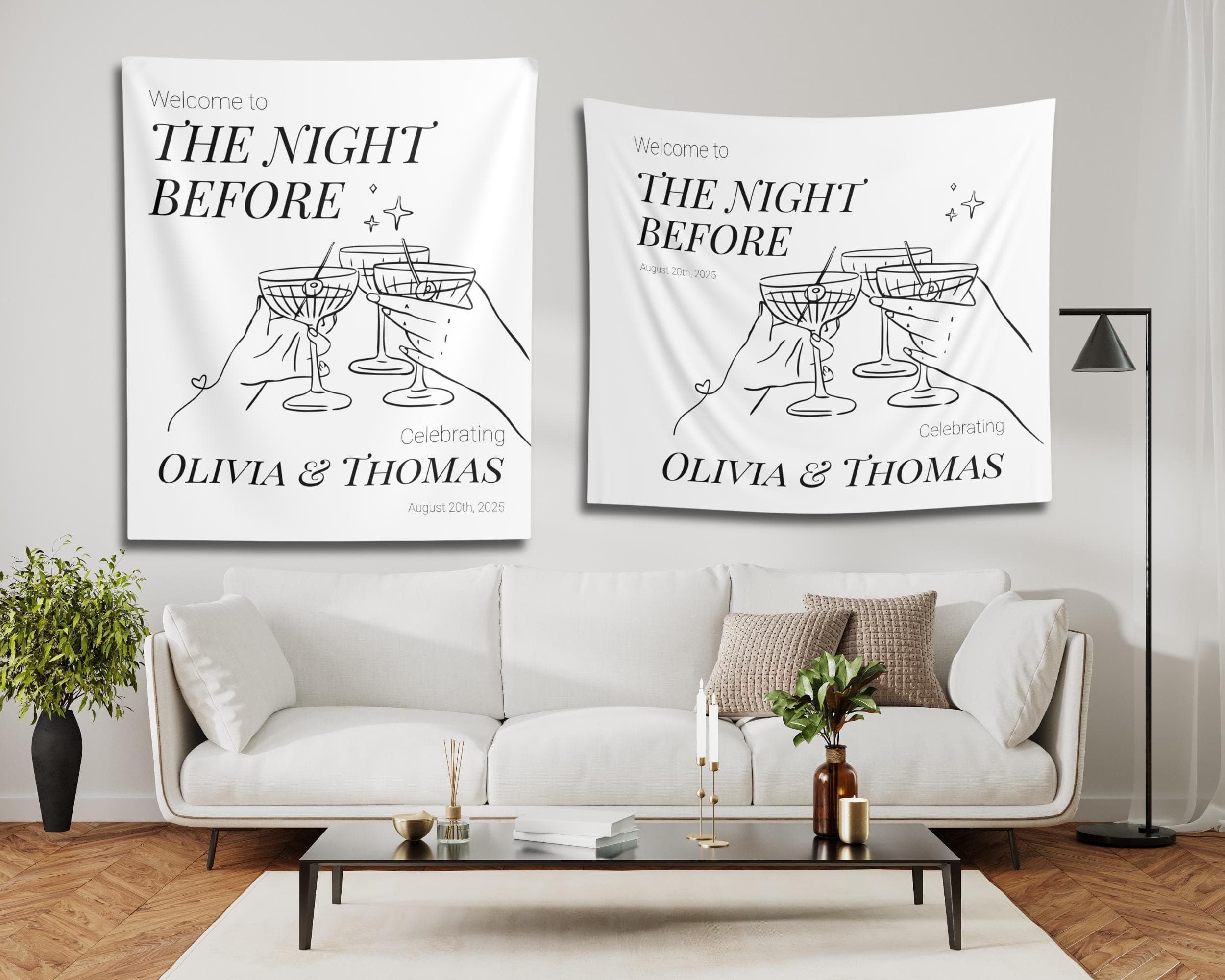 Personalized Rehearsal Dinner Banner: The Night Before Tapestry - image 5