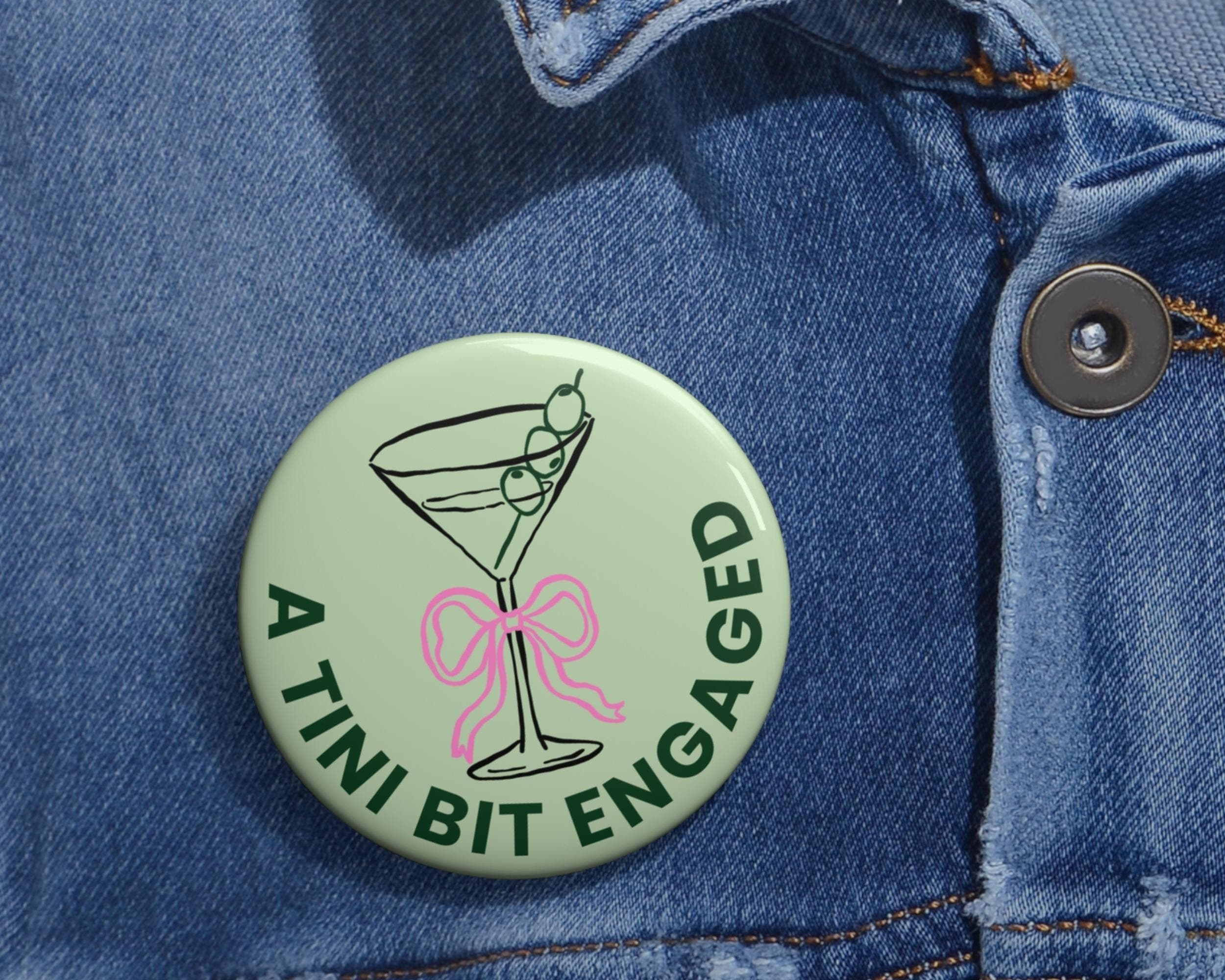 Martini Bachelorette Party Pin Buttons: Merit Badge Favors - image 3