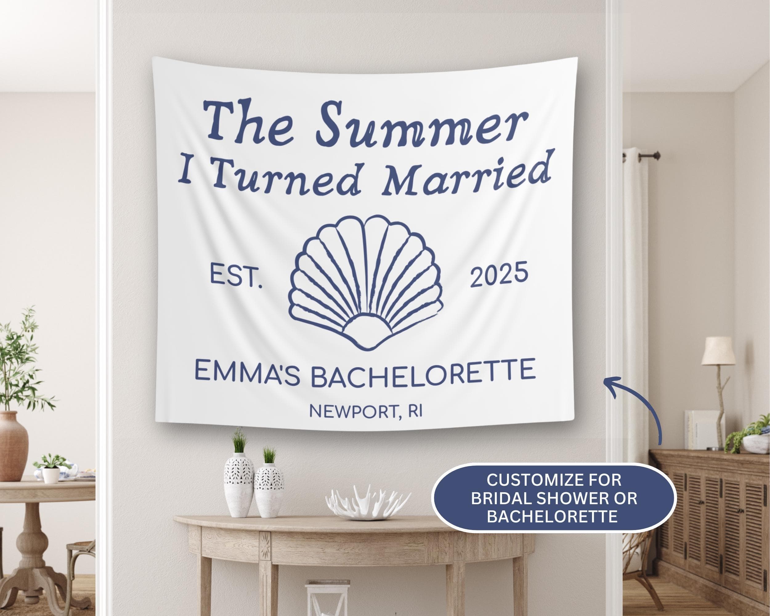 Personalized Bachelorette Tapestry: The Summer I Turned Married Banner