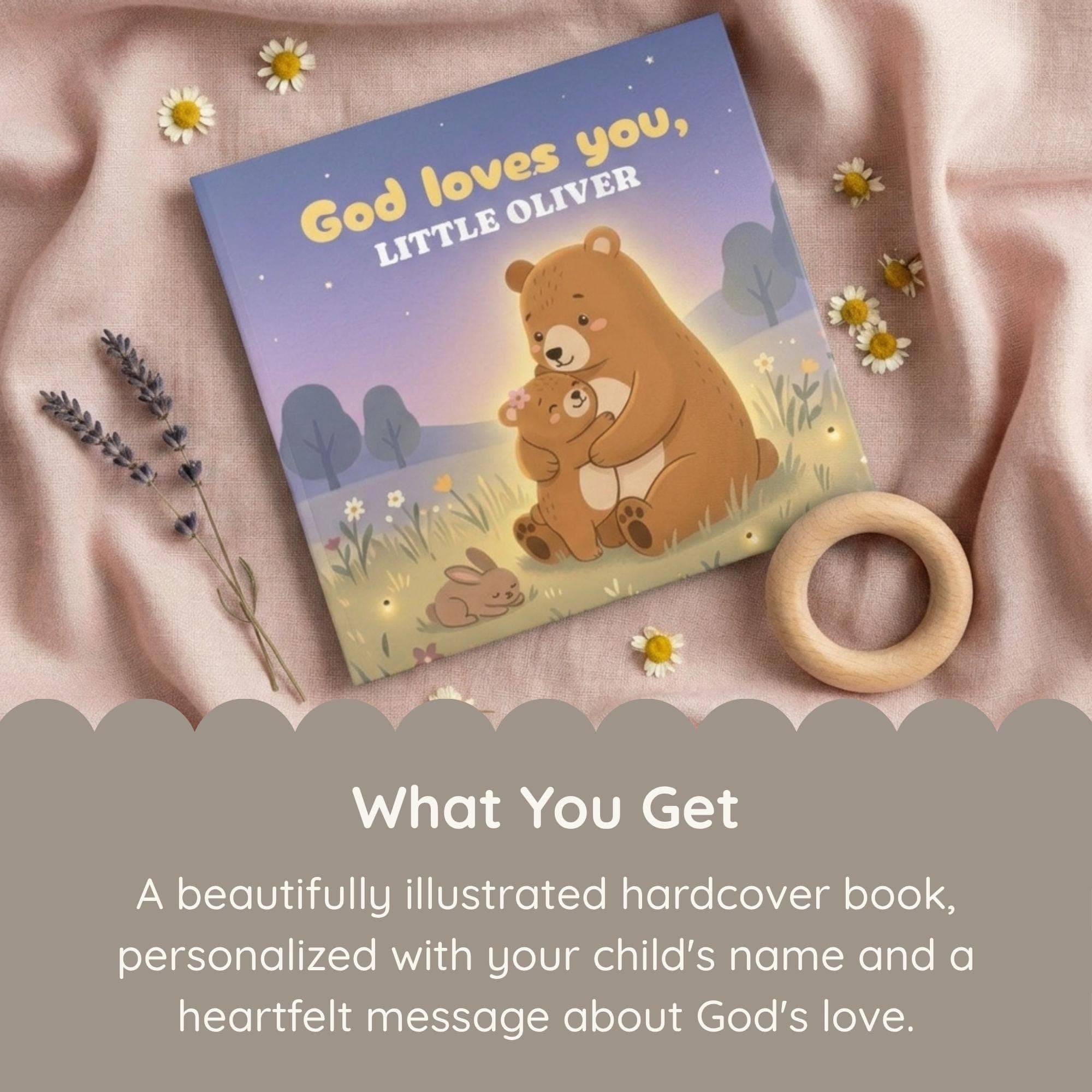 Custom Christian Book With Name, Baptism Gift, Personalized Children's Book, God loves you, Christening Gift for Boy or Girl - image 3