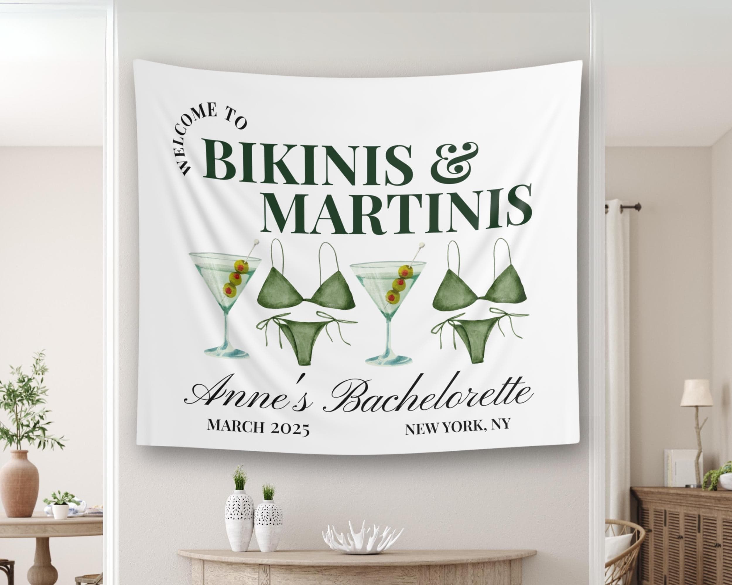 Bikinis and martinis bachelorette sign, Bachelorette Party Banner, Martini Bachelorette Banner, tinis and martinis bachelorette, Bach flag