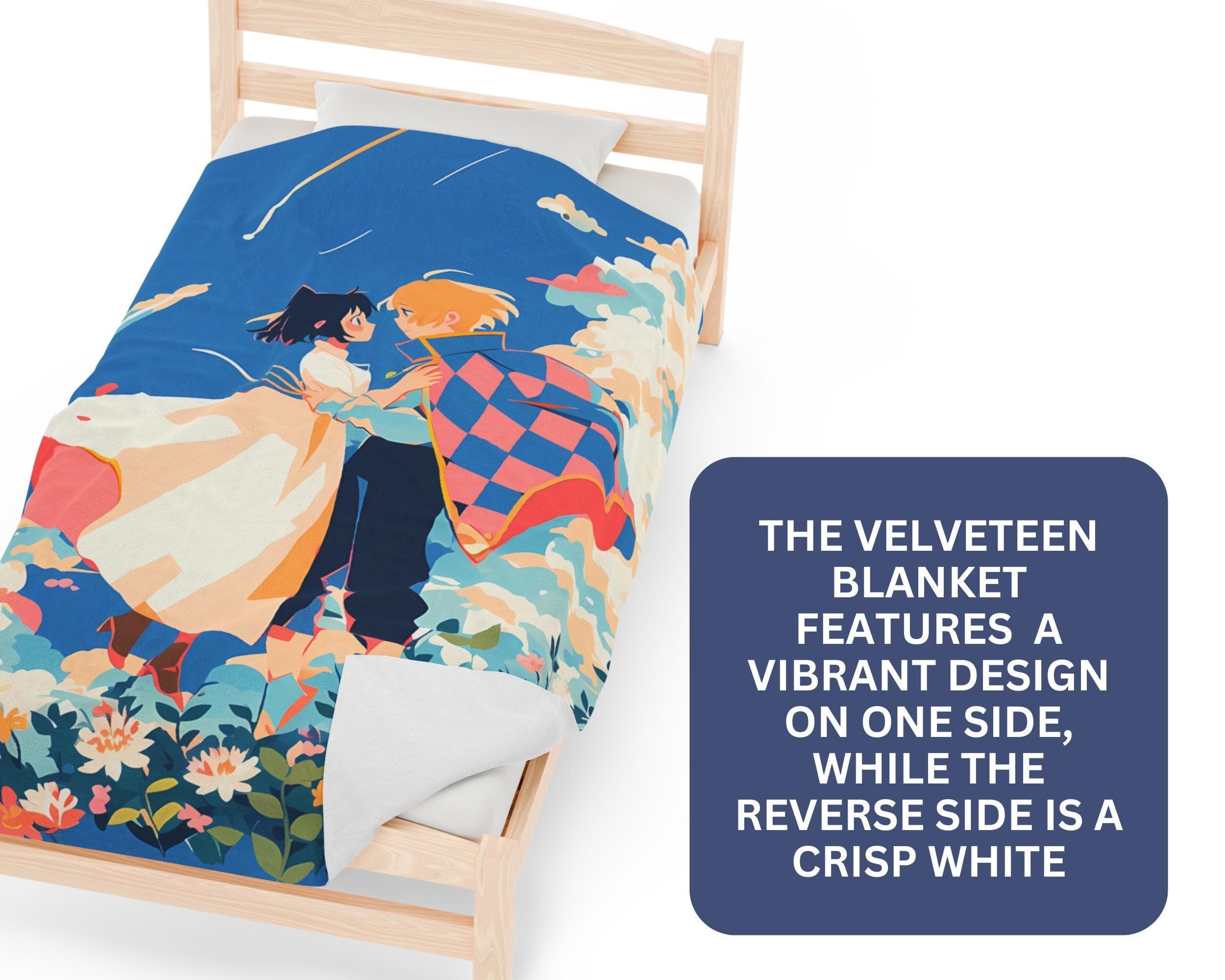 Anime-Inspired Couple Blanket – Romantic Tapestry Throw, Fantasy Decor - image 4