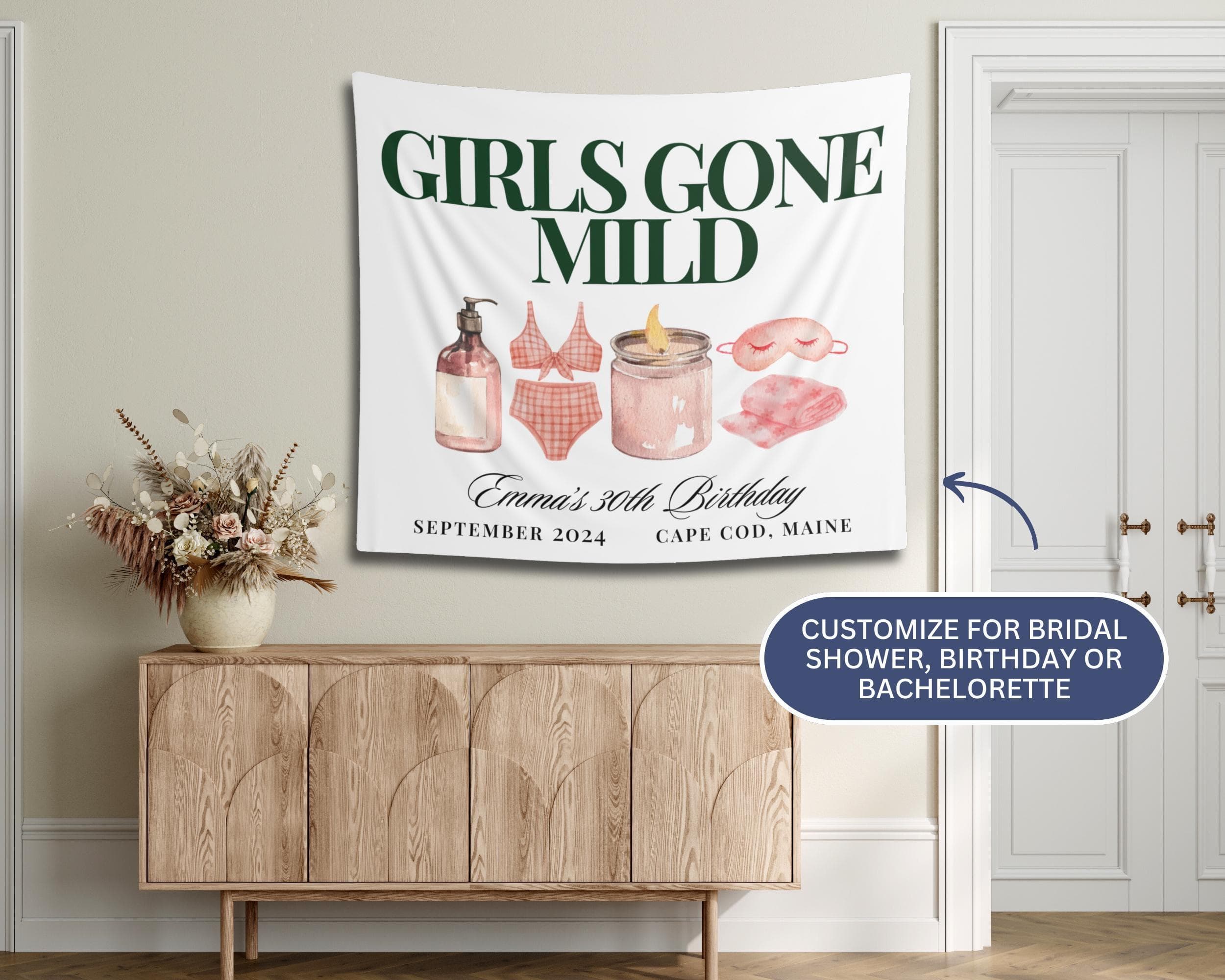 Custom Girls Gone Mild Bachelorette Banner: Slumber Party Backdrop - image 3