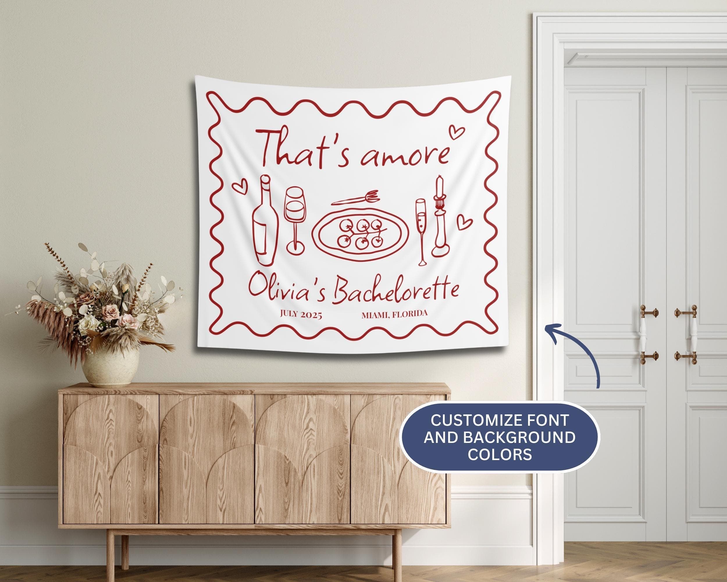 Custom That's Amore Bachelorette Banner: Italian Bridal Shower Decor - image 4