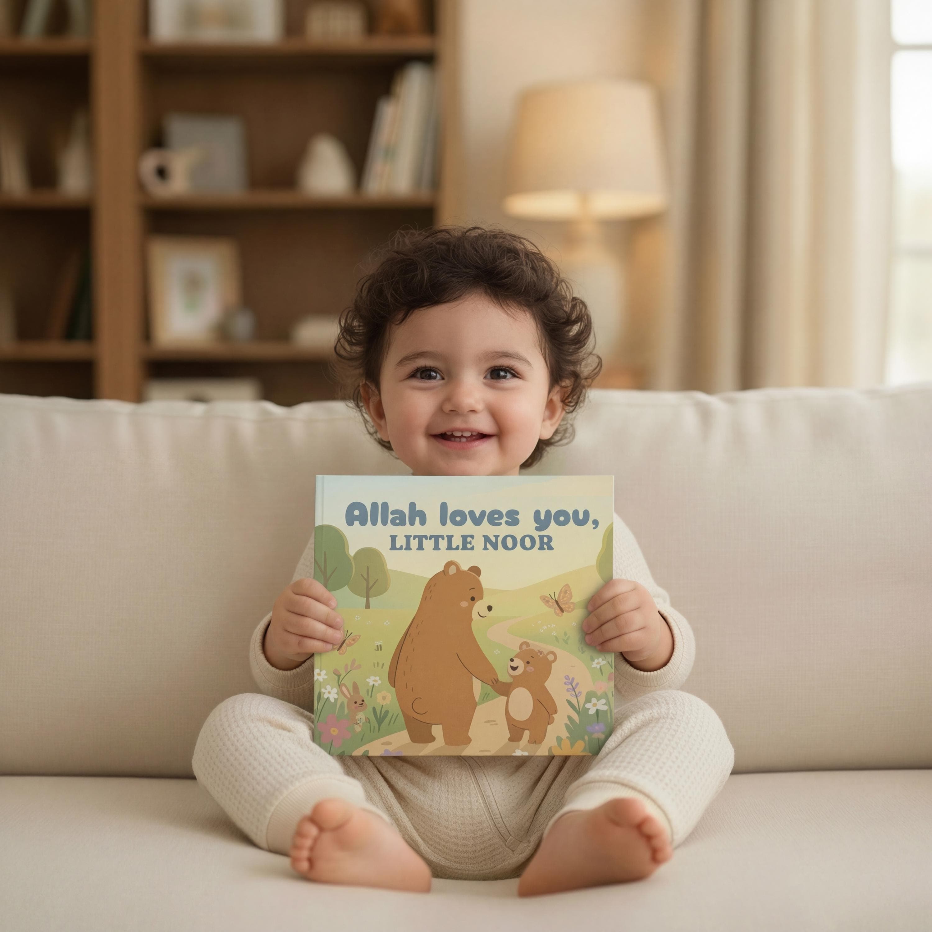 Personalized Muslim Baby Book, Aqiqah gift for toddler, Custom Children's Picture Book, Allah loves you, Islam God bedtime story