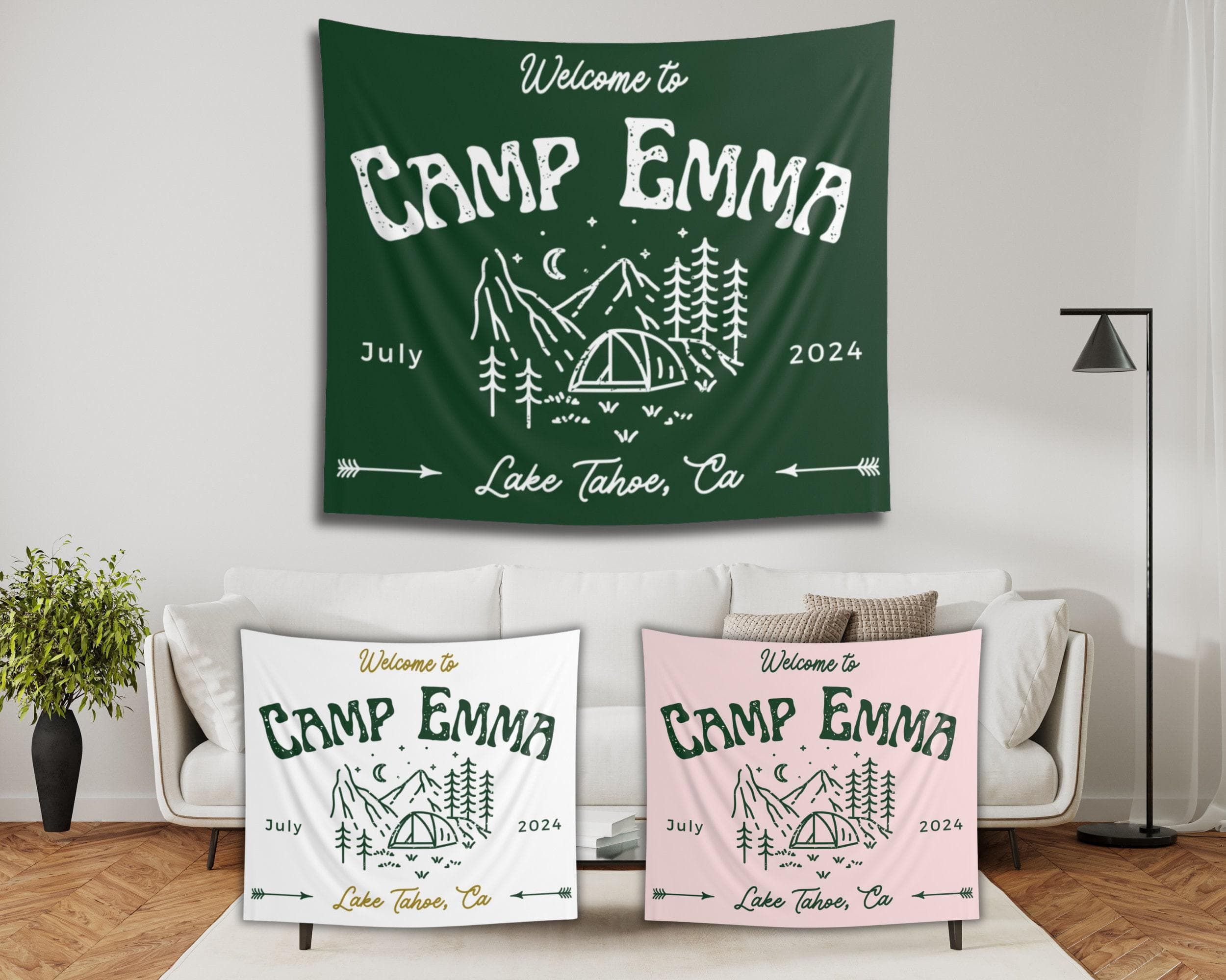 Personalized Camp Bachelorette Tapestry: Custom Party Backdrop