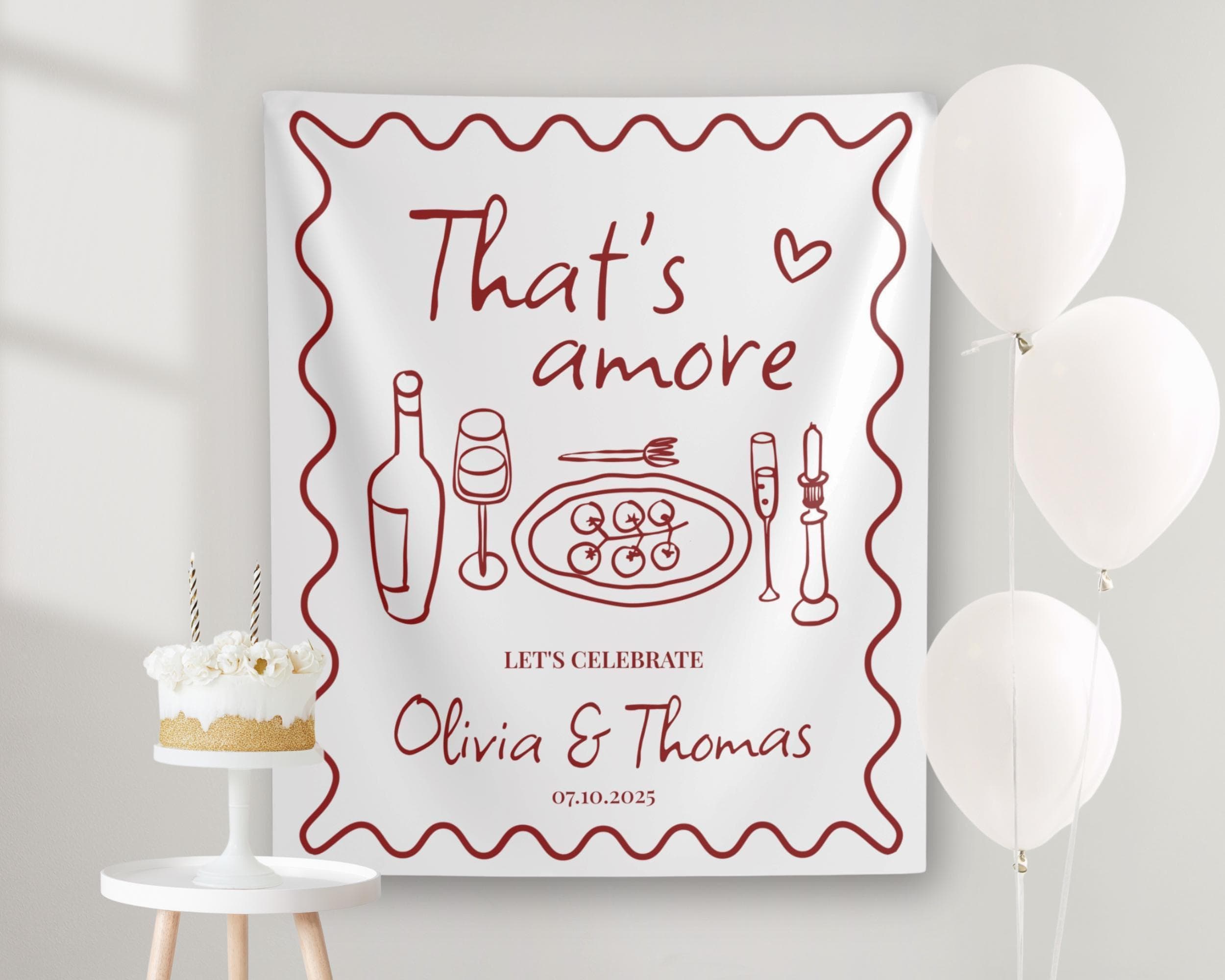 Personalized Thats Amore Banner: Rehearsal Dinner, Engagement Party - image 3