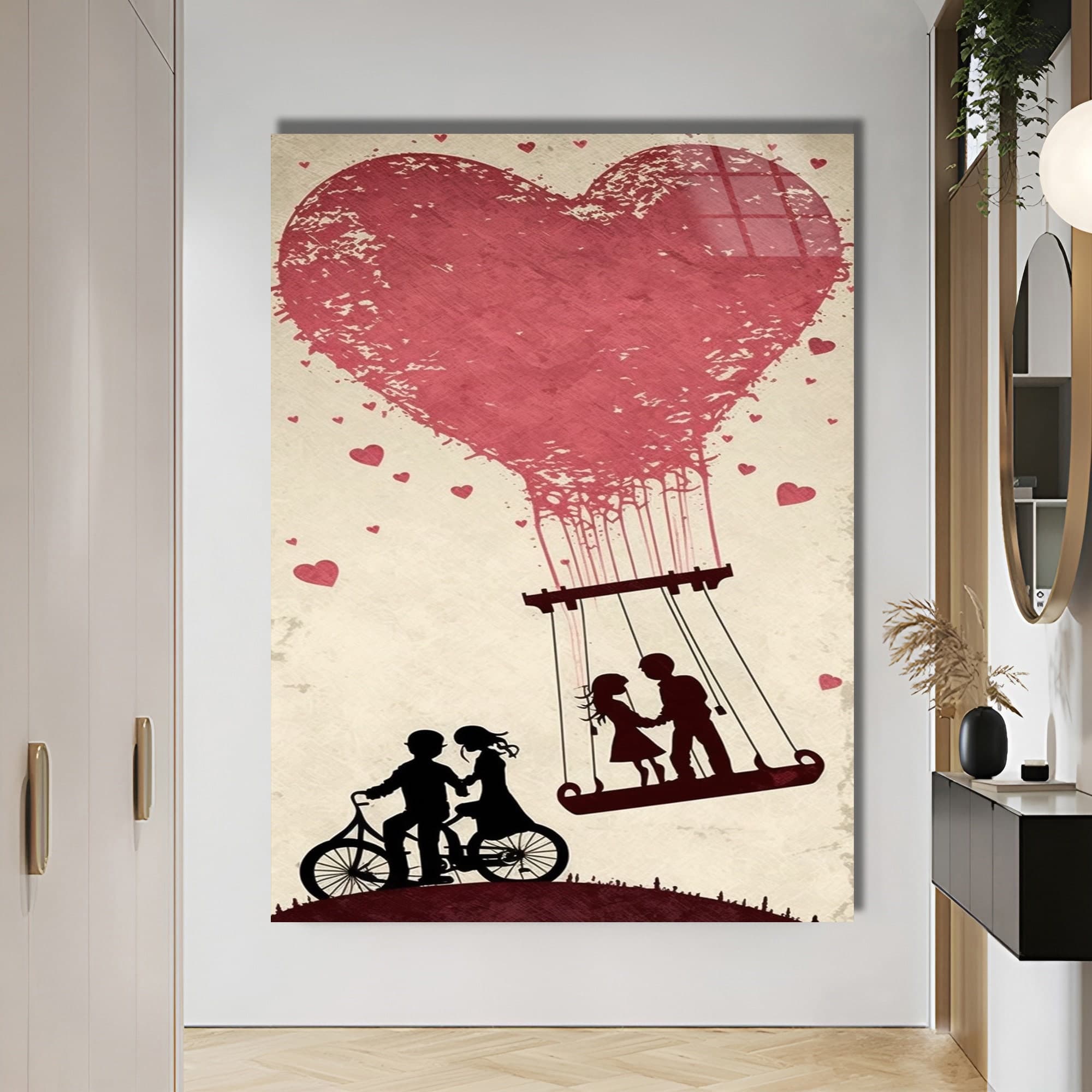 Banksy Wall Art, Love Glass Art, Valentine's Day Gift, Gift For Lover, glass Art, Large Wall Art, Christmas Gift, housewarming gift Wall Art - image 5