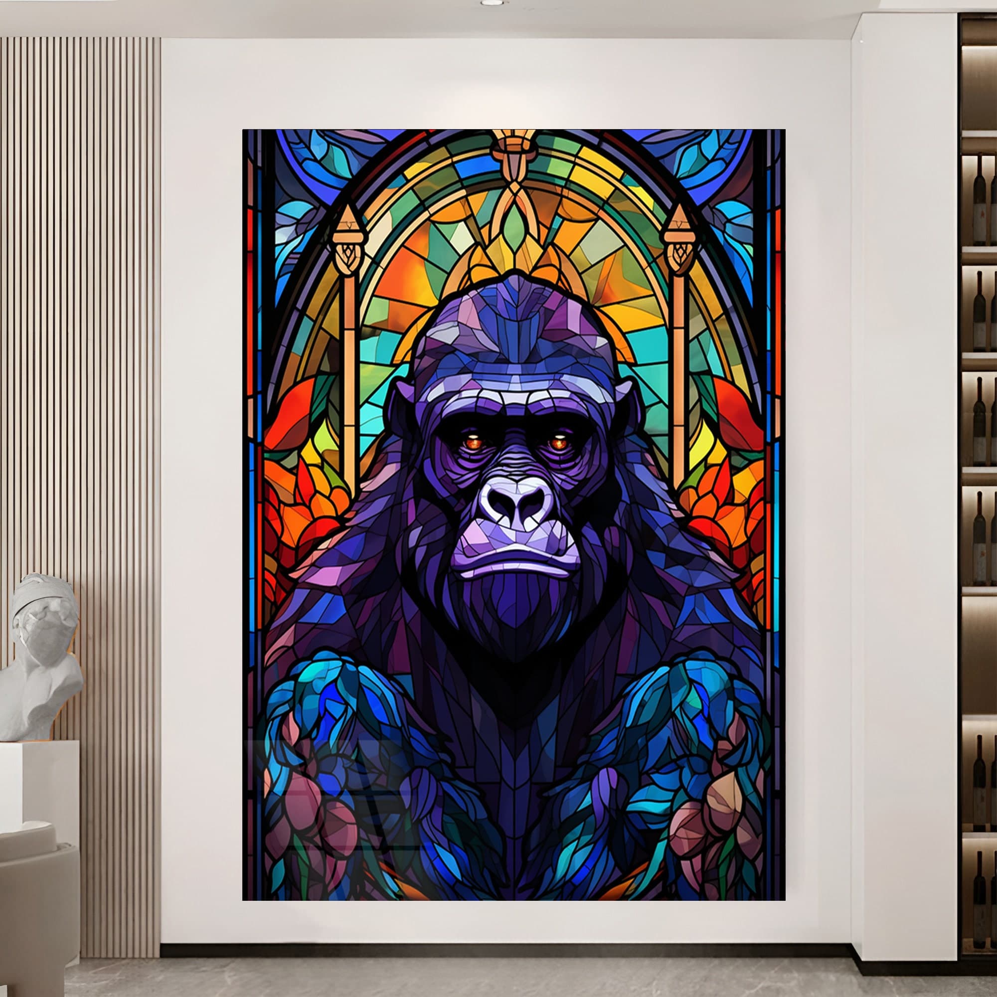 Gorilla Stained Glass Wall Art, Gorilla Glass Art, Office Decor, Gift For Dad, Farmhouse Wall Art, Wall Decor, Wall Hanging, Christmas Gift - image 5