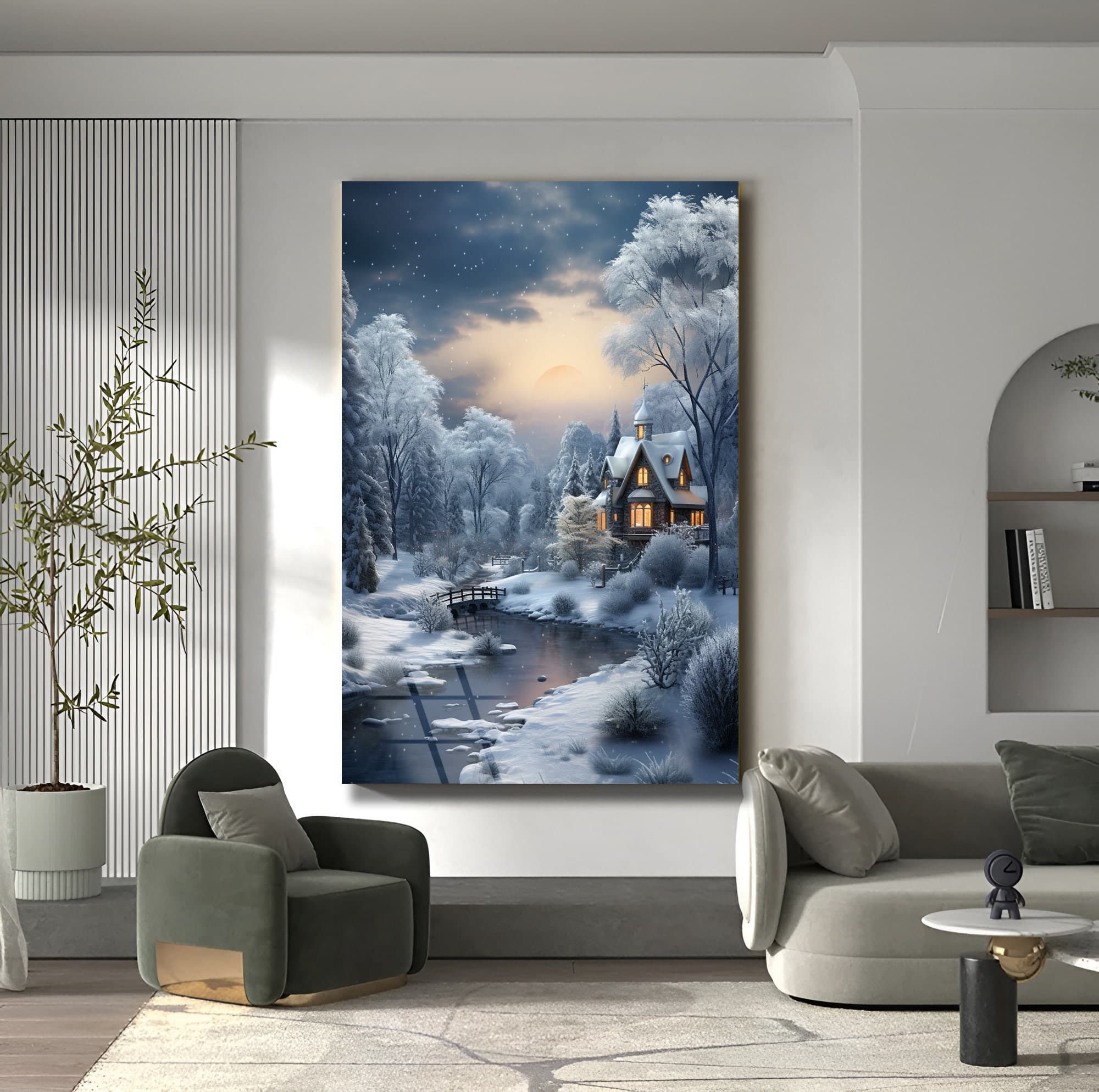 Winter Is Coming Wall Art, Winter Themed Wall Art, Snow Glass Art, Art Glass, Luxury Wall Art, Christmas Themed Art, Office Wall Decor, Gift - image 3