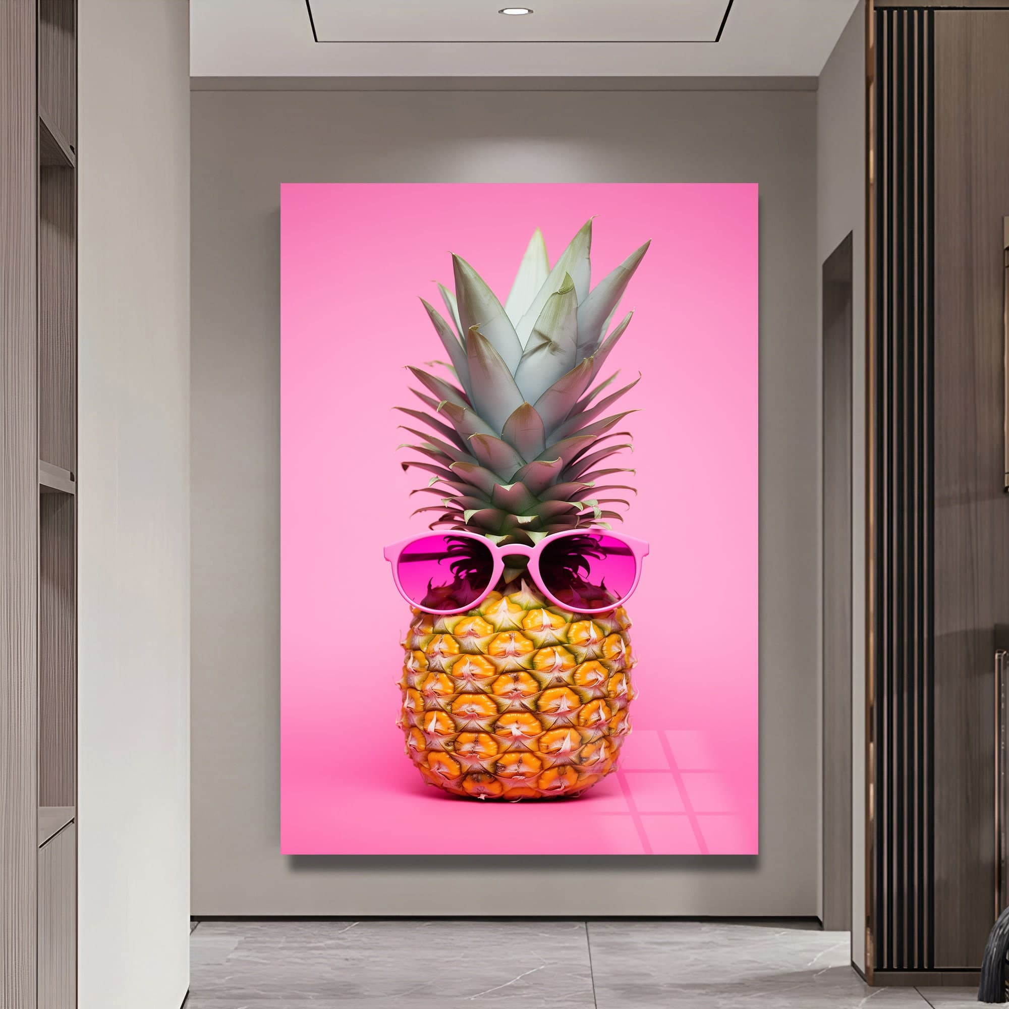 Pineapple Wall Art, Fashion Wall Art, Fruit Glass Art, Kitchen Wall Art, Cool Wall Art, Tropical Island Wall Decor, glass Art, Wall Hanging