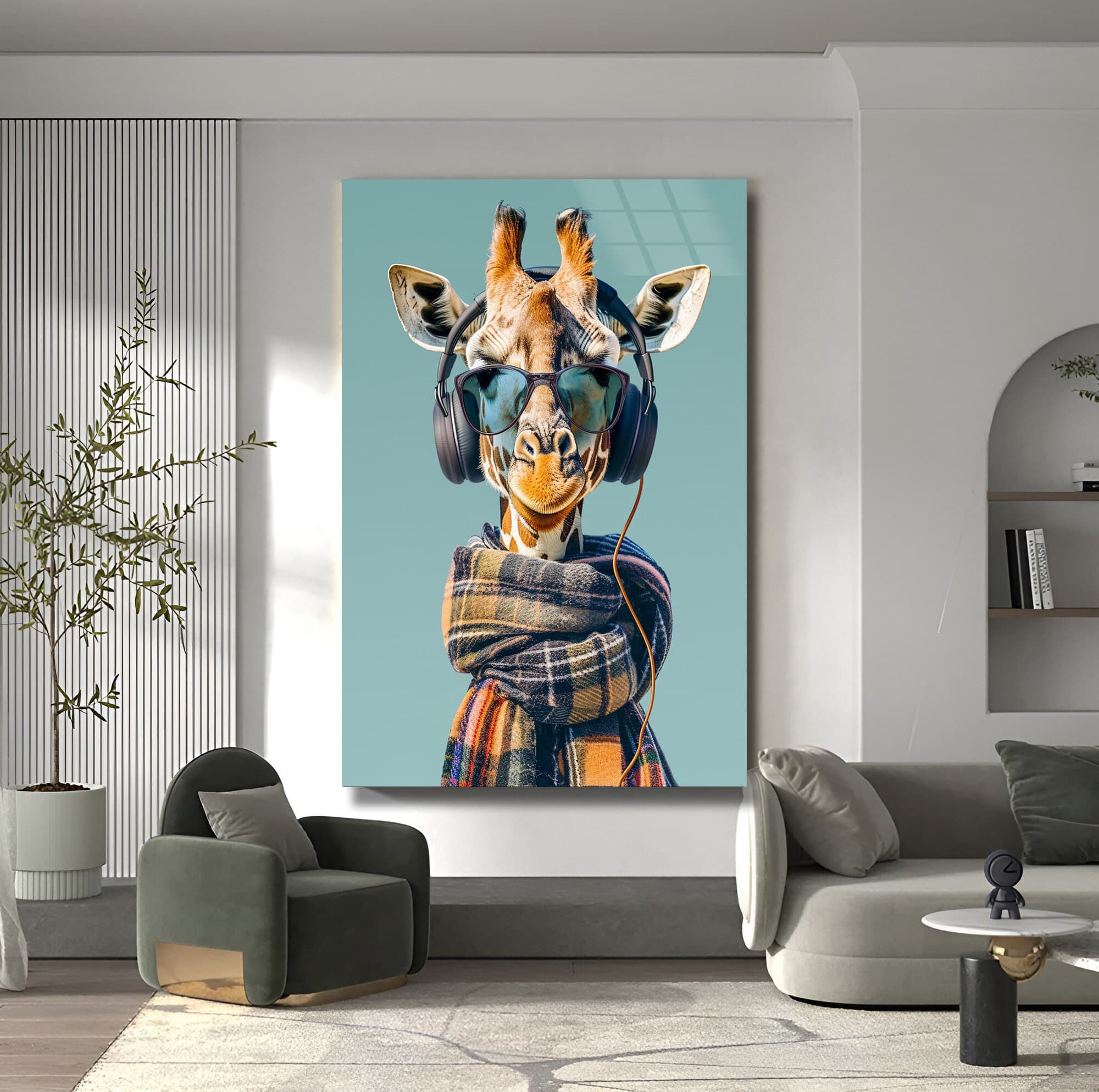 Tempered Glass Wall Art Giraffe Wall  Art Funny Animals Decor Nursery Design Home Decoration Housewarming Gift Kids Room Decor Ready To Hang - image 3