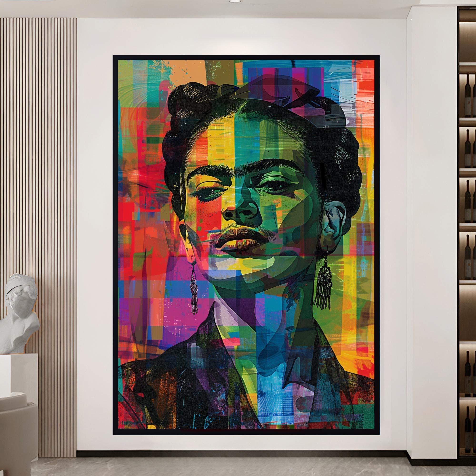 Frida Kahlo Pop Art Canvas, Modern Mexican Artist Portrait, Artistic Home Decor, Feminist Icon Artwork, Unique Frida Kahlo Art Gift for Mom - image 4
