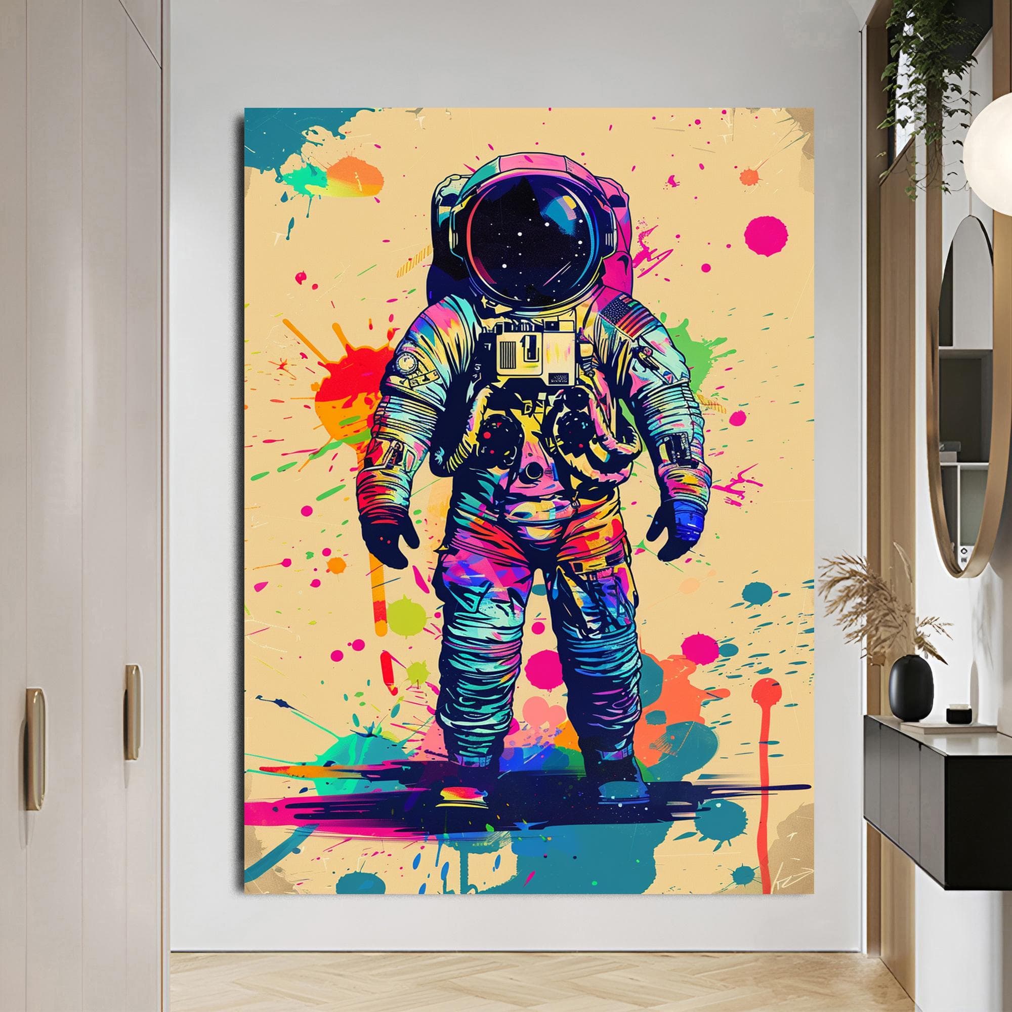 Astronaut Art Space Decor Science Gift Framed Artwork Large Wall Art Modern Unique Street Graffiti Decor Printable Wall Art Minimalist Art - image 3