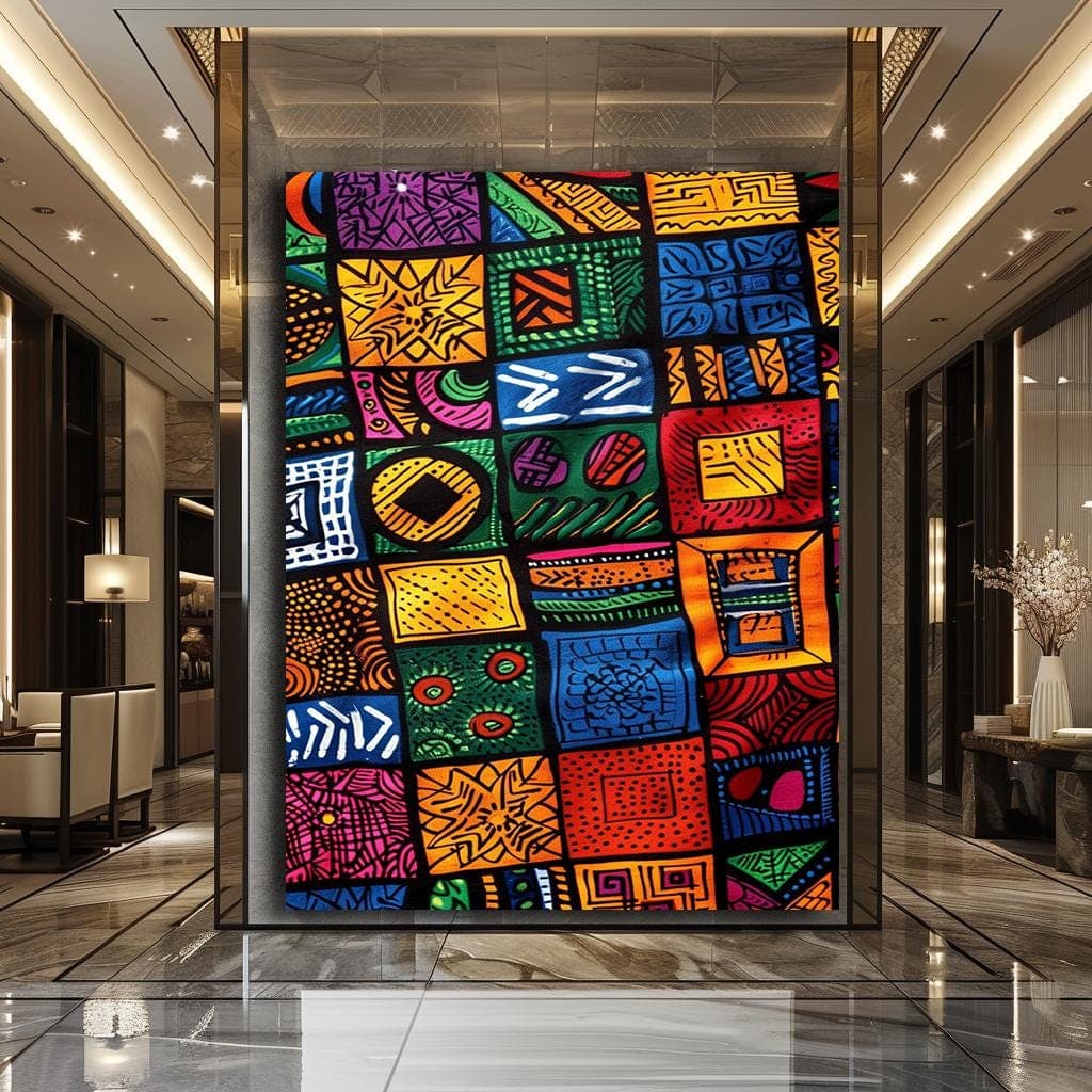 African American Art Canvas Wall Decor African Pattern Abstract Wall Decor African Culture Modern African Art African Style Wall Hanging - image 4