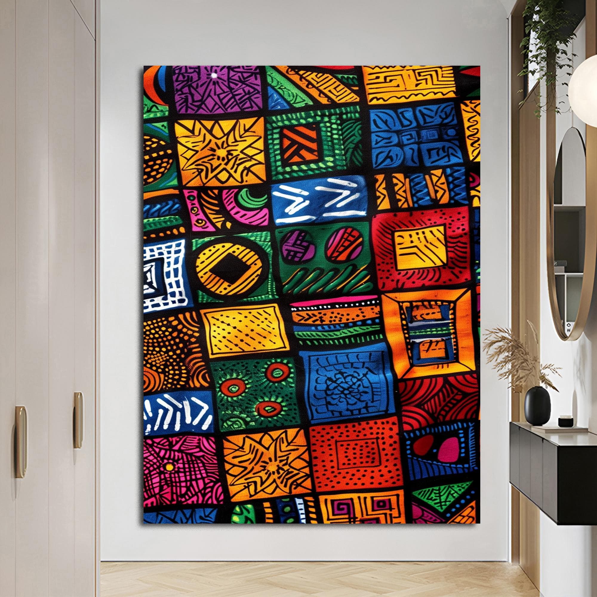 African American Art Canvas Wall Decor African Pattern Abstract Wall Decor African Culture Modern African Art African Style Wall Hanging - image 5