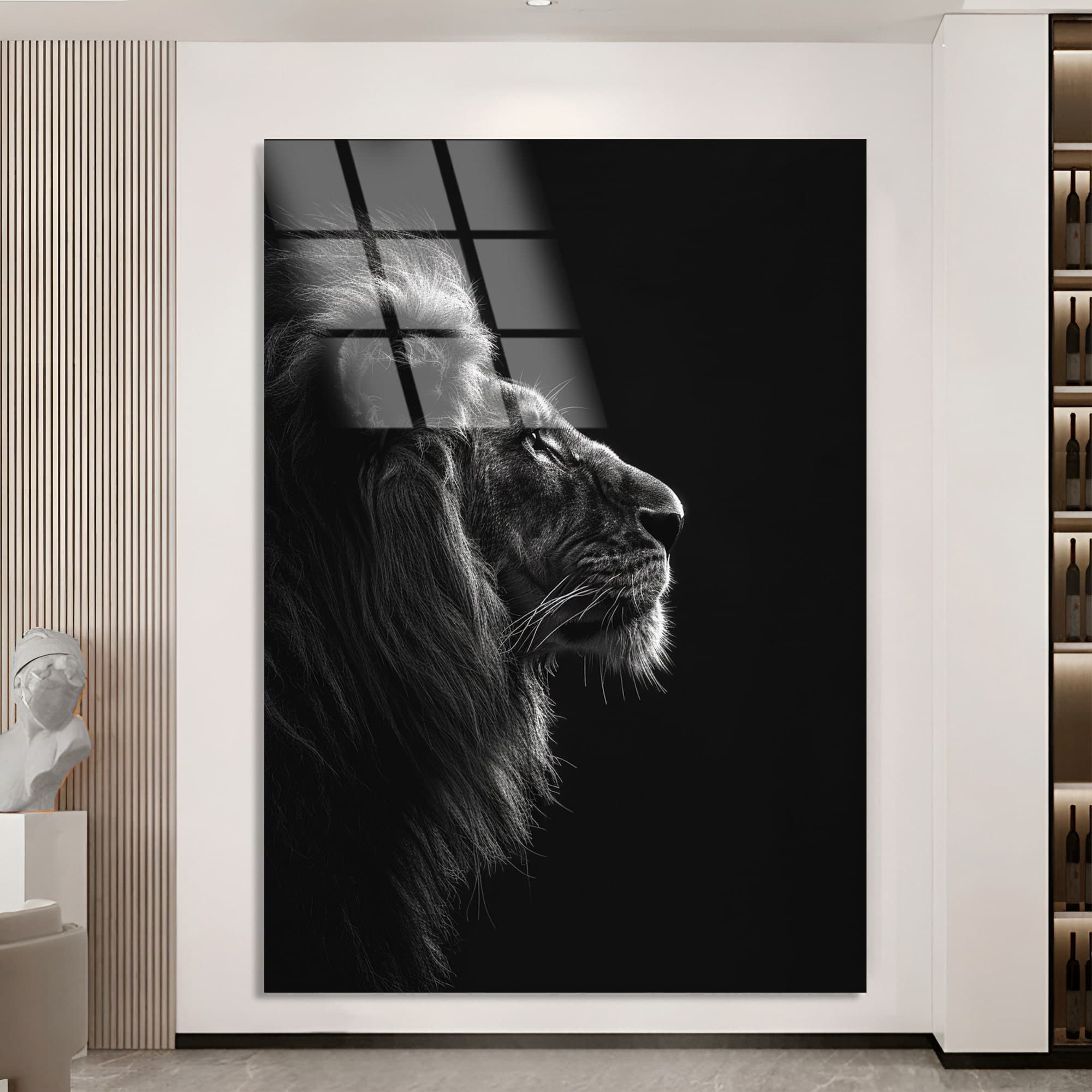 Temered Glass Wall Art, Lion Design Lion Wall Art İnterior Decor Wall Hangings Large Art Housewarming Gift Nursery Artwork Wild Design - image 5