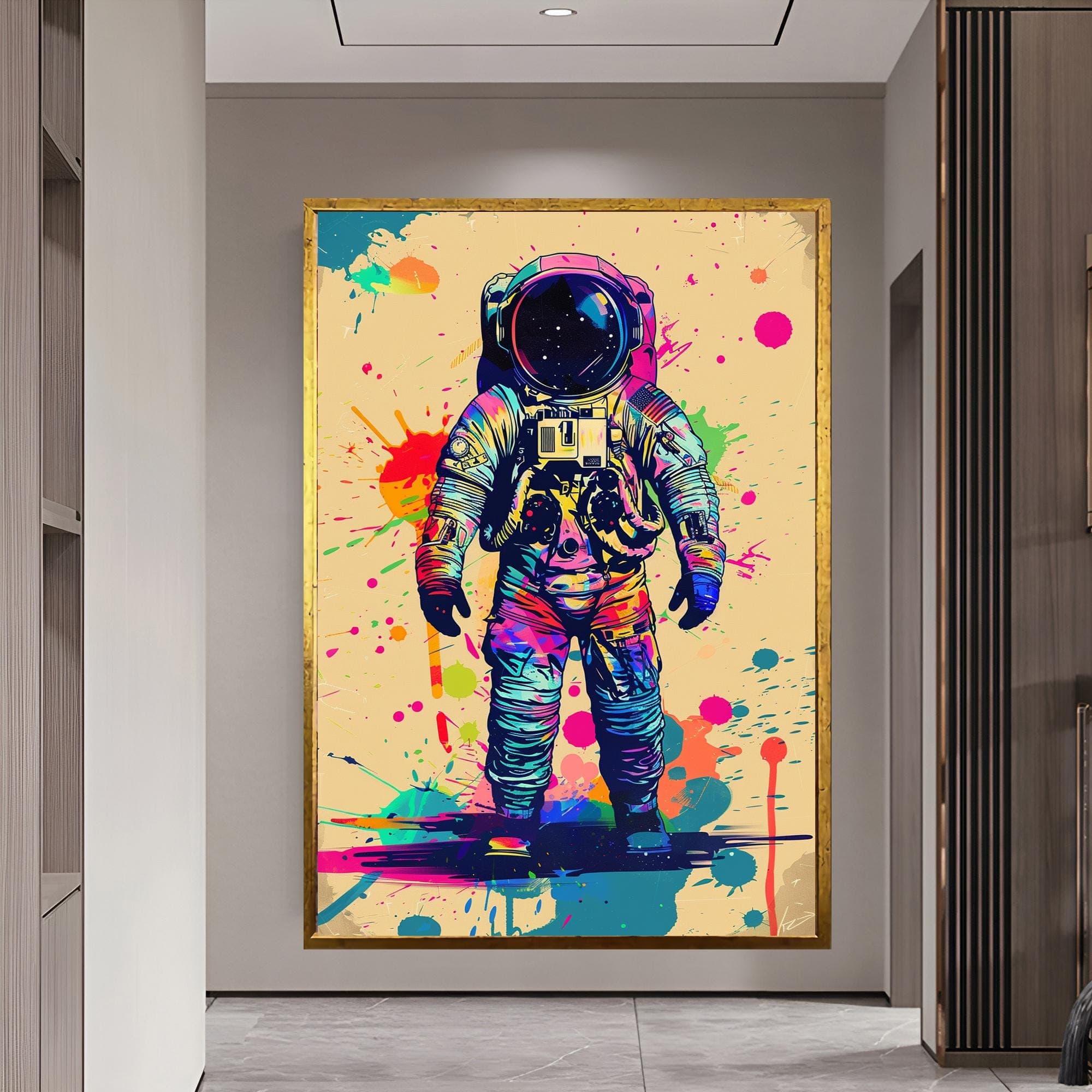 Astronaut Art Space Decor Science Gift Framed Artwork Large Wall Art Modern Unique Street Graffiti Decor Printable Wall Art Minimalist Art