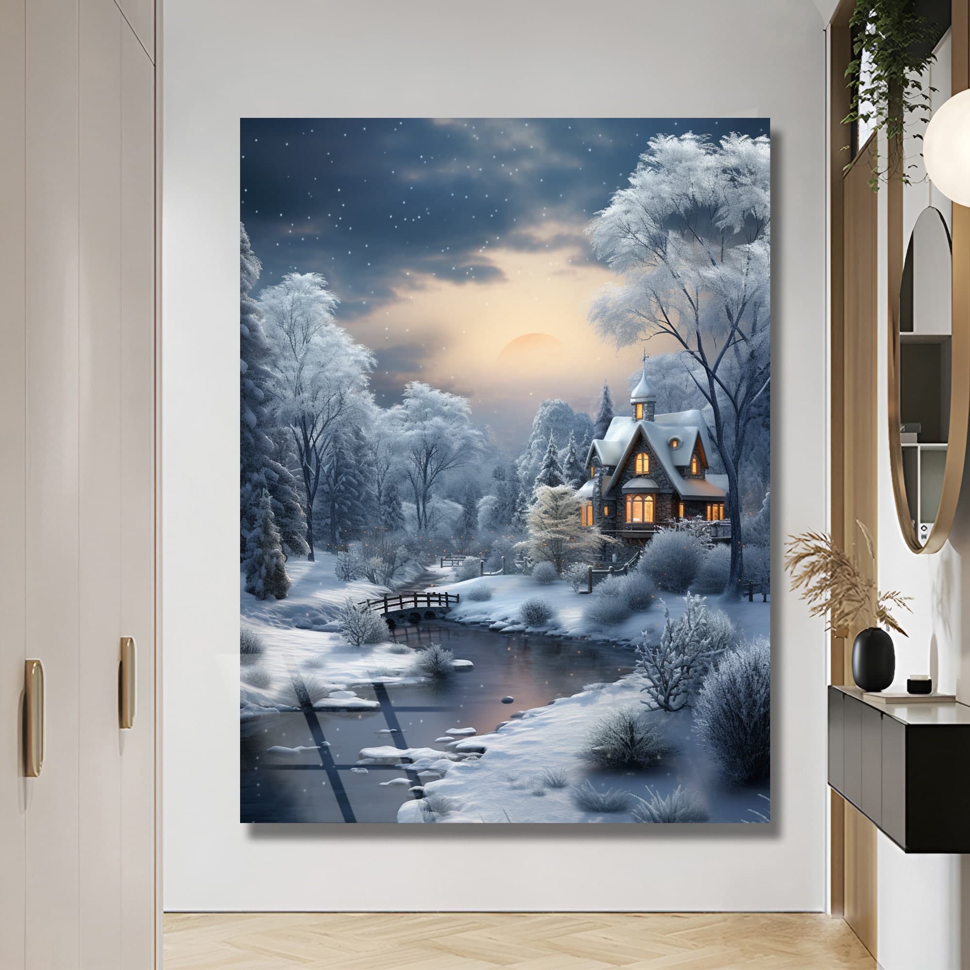 Winter Is Coming Wall Art, Winter Themed Wall Art, Snow Glass Art, Art Glass, Luxury Wall Art, Christmas Themed Art, Office Wall Decor, Gift