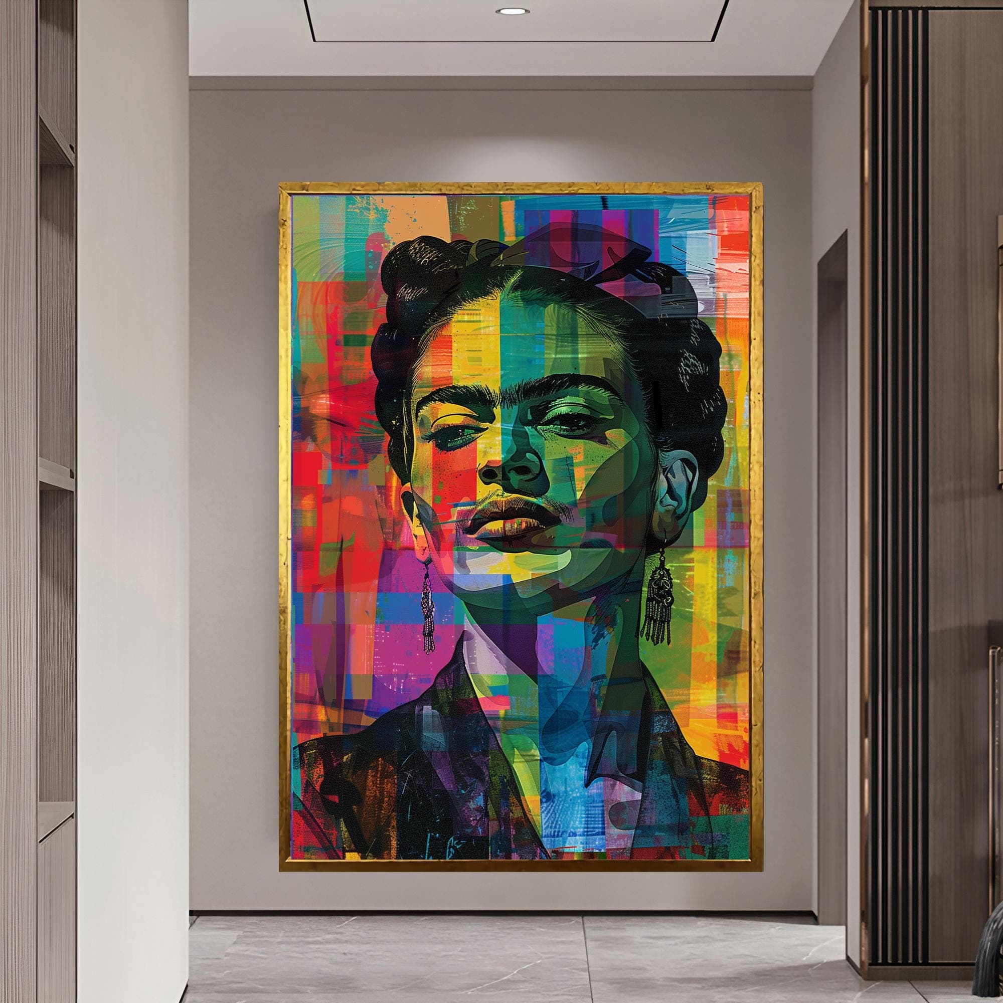 Frida Kahlo Pop Art Canvas,  Modern Mexican Artist Portrait, Artistic Home Decor, Feminist Icon Artwork, Unique Frida Kahlo Art Gift for Mom