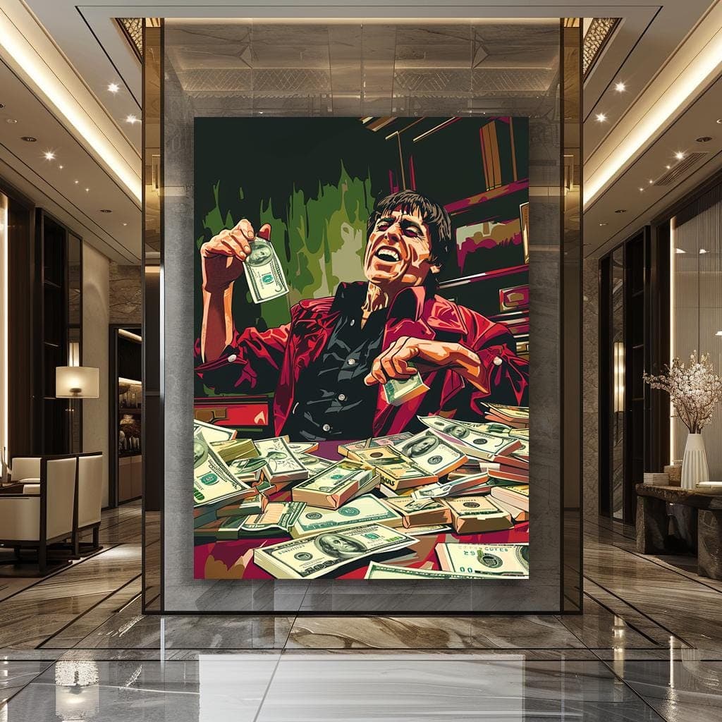 Scarface Canvas, Tony Montana Wall Art, Al Pacino Wall Art Large Wall Art, Vintage Scarface Canvas, Black Framed Canvas Dad Gift ideas - image 5