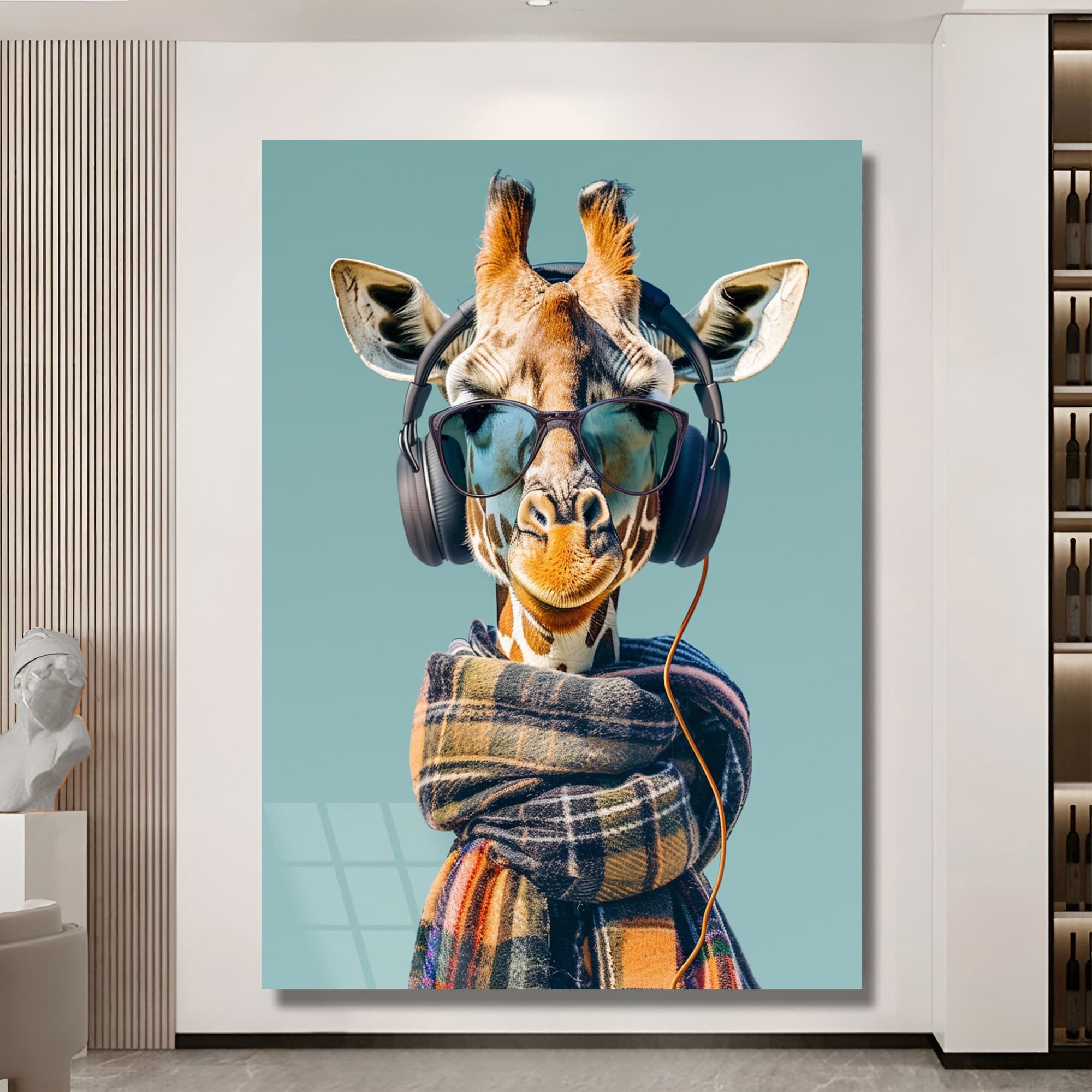 Tempered Glass Wall Art Giraffe Wall  Art Funny Animals Decor Nursery Design Home Decoration Housewarming Gift Kids Room Decor Ready To Hang - image 5