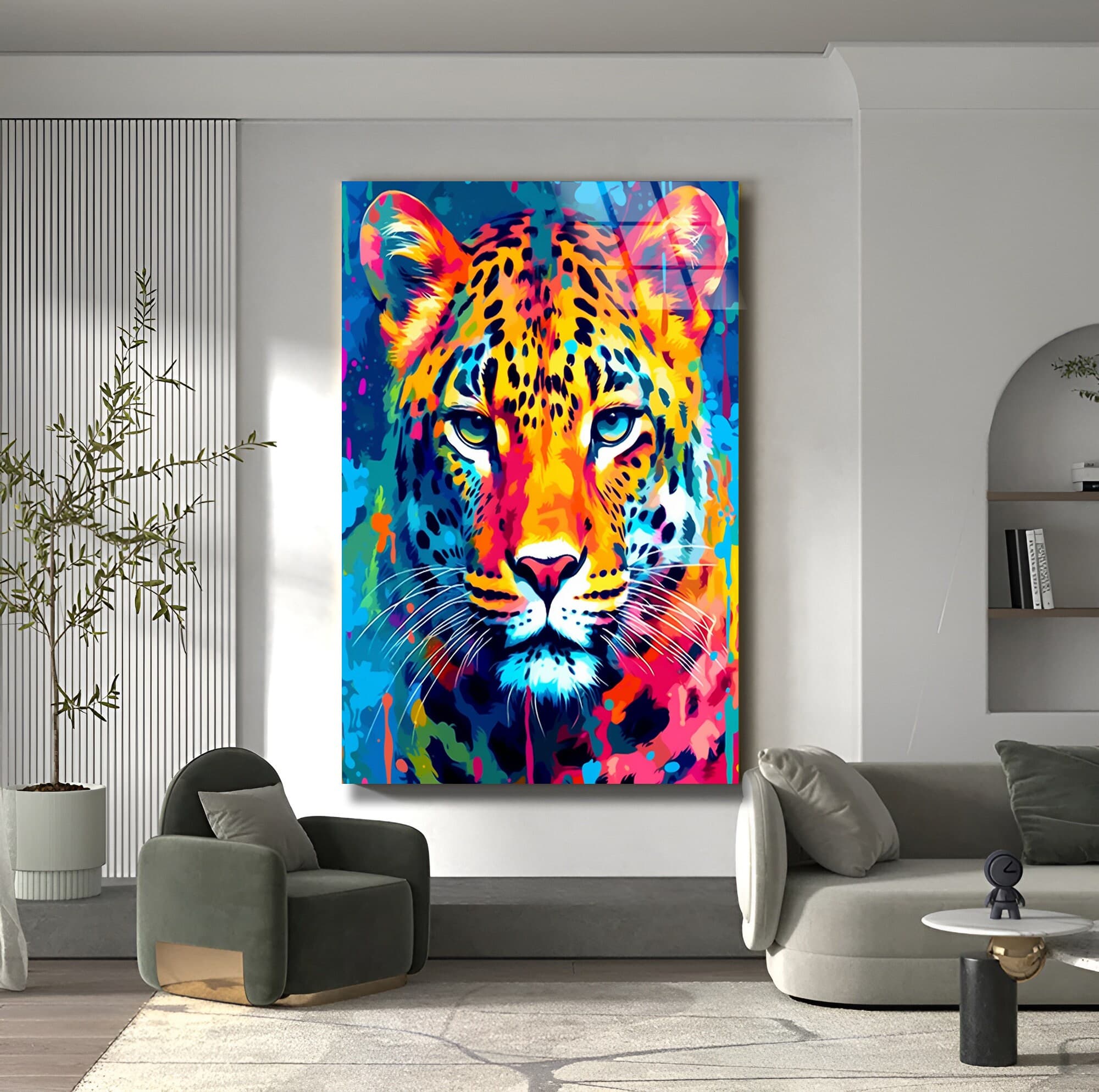 Jaguar Wall Art, Jaguar Glass Art, Animals Glass Art, Garden Glass Art, Wall Art For livingroom, Extra Large Wall Art, art For Room Art Gift - image 5