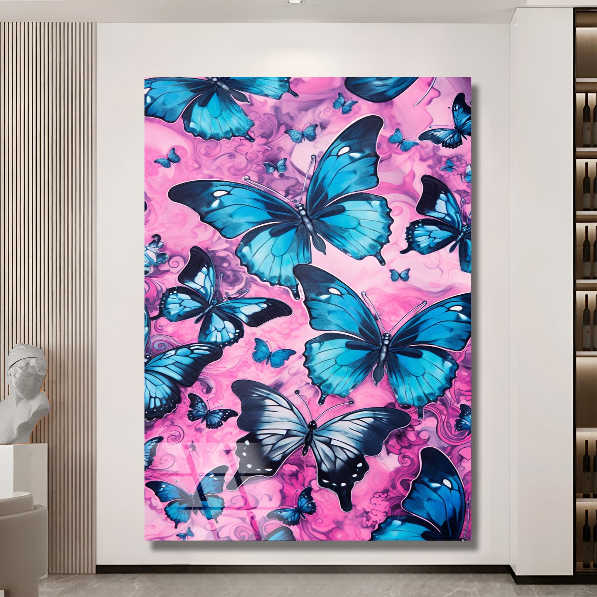 Butterfly Wall Art, Butterfly Glass Art, Art Glass, Wall Hanging, Luxury Wall Art, Fashion Wall Art Art for room, Office Wall Decor Art Gift