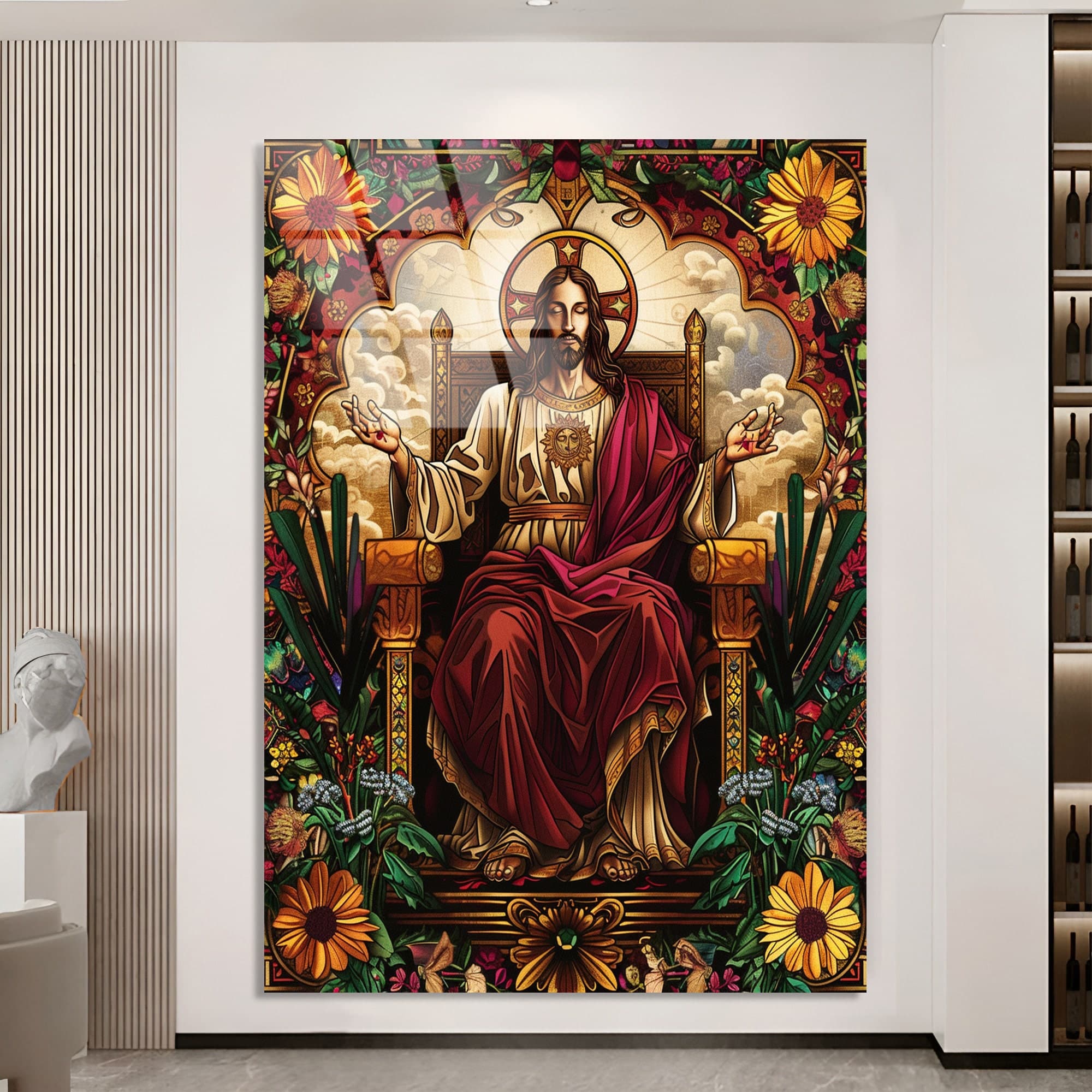 Jesus Stained Glass Art Tempered Glass Wall Art jesus Wall Decor, Stained Glass Art, Christian wall art, christian gift ready to hang gifts