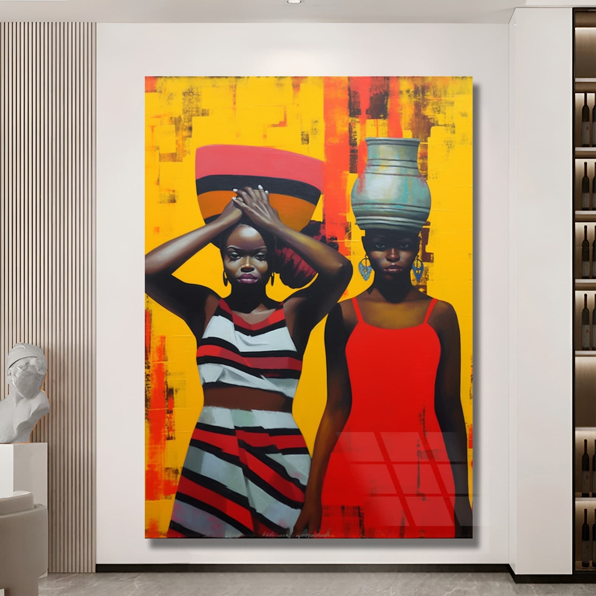 Tribal Wall Art, African Culture Glass Art, African Woman Art, Glass Art, Wall Hanging, Luxury Wall Art Gift For mom, Fashion Wall Decor Art - image 3
