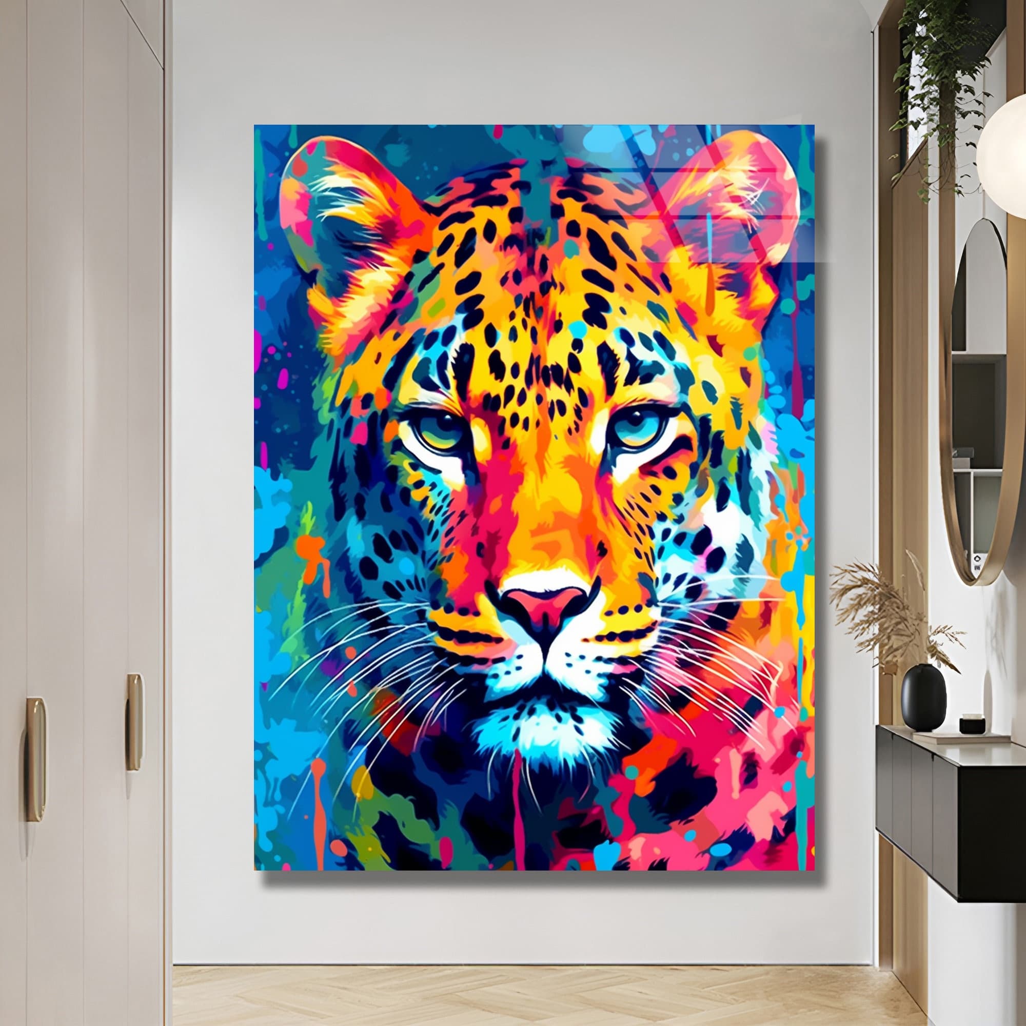 Jaguar Wall Art, Jaguar Glass Art, Animals Glass Art, Garden Glass Art, Wall Art For livingroom, Extra Large Wall Art, art For Room Art Gift
