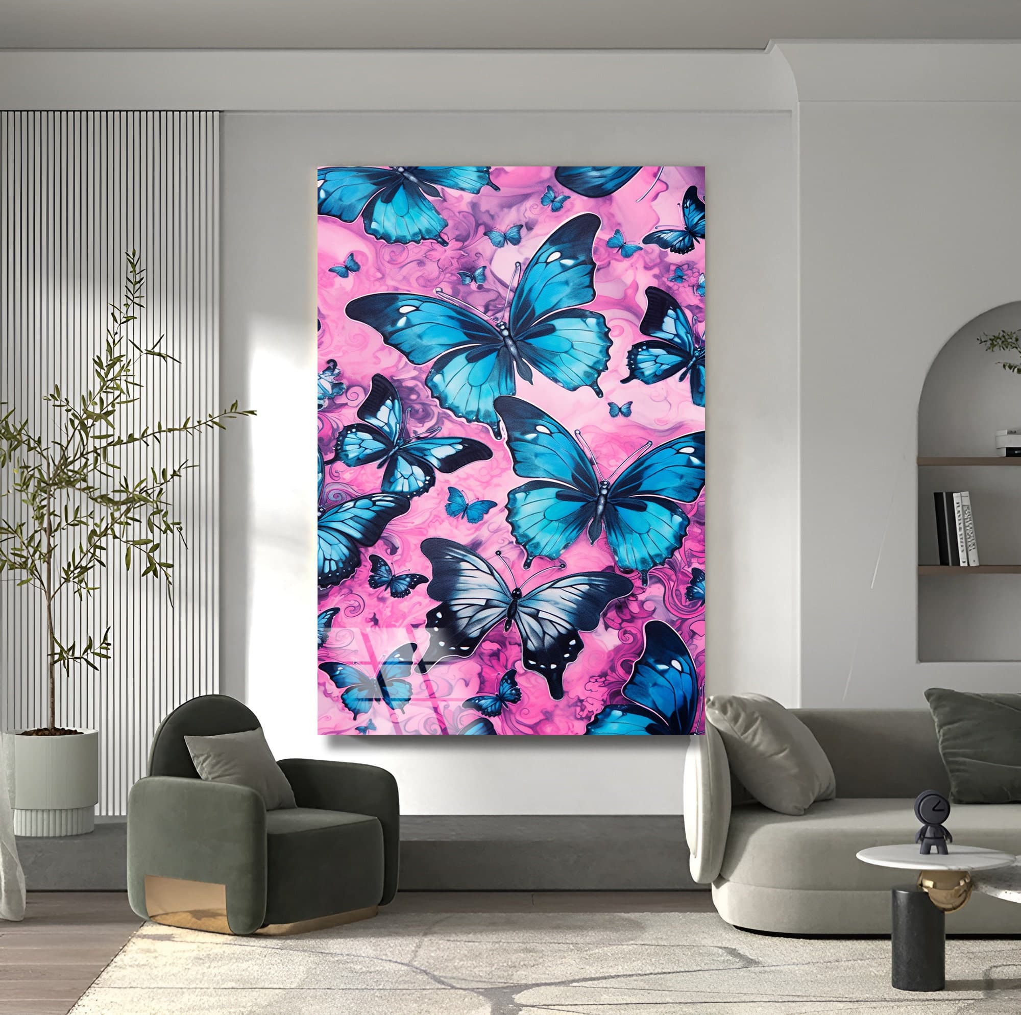 Butterfly Wall Art, Butterfly Glass Art, Art Glass, Wall Hanging, Luxury Wall Art, Fashion Wall Art Art for room, Office Wall Decor Art Gift - image 5